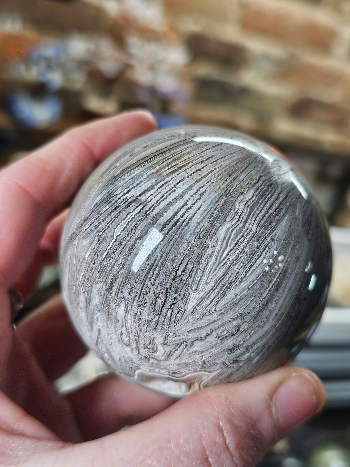 Lattice Lace Agate Sphere