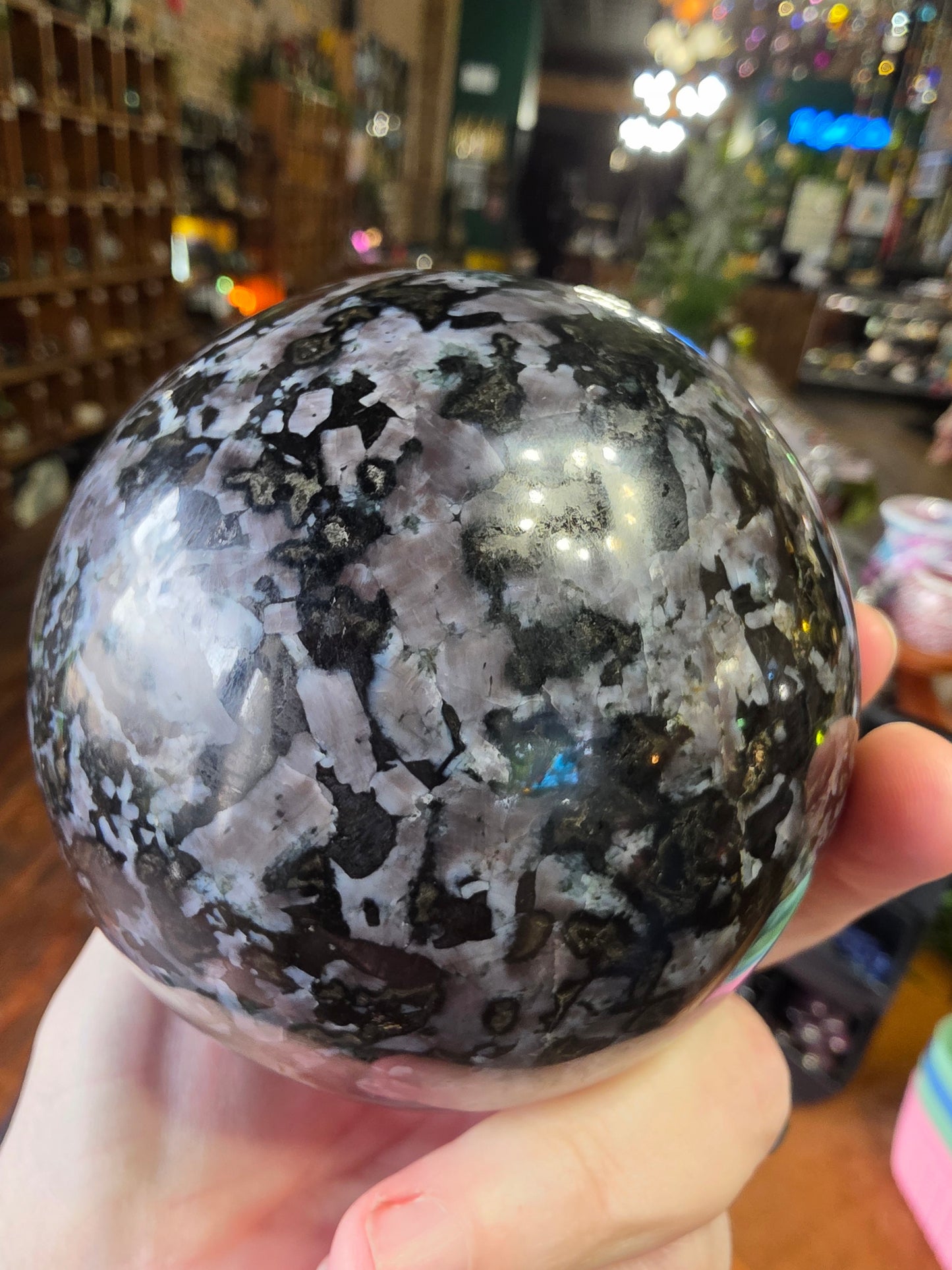 Indigo Gabro Sphere (Merlinite)