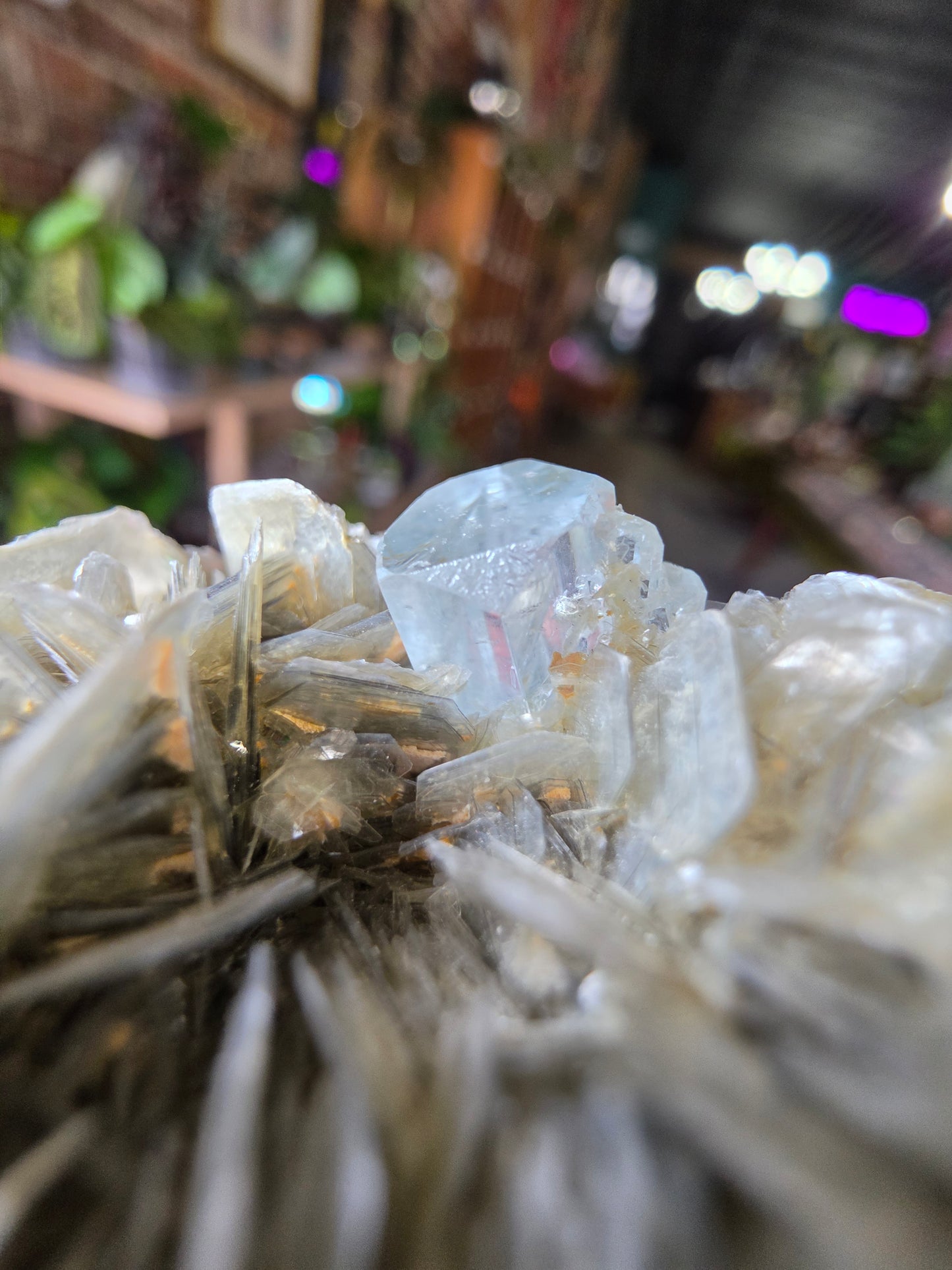 Aquamarine on Muscovite