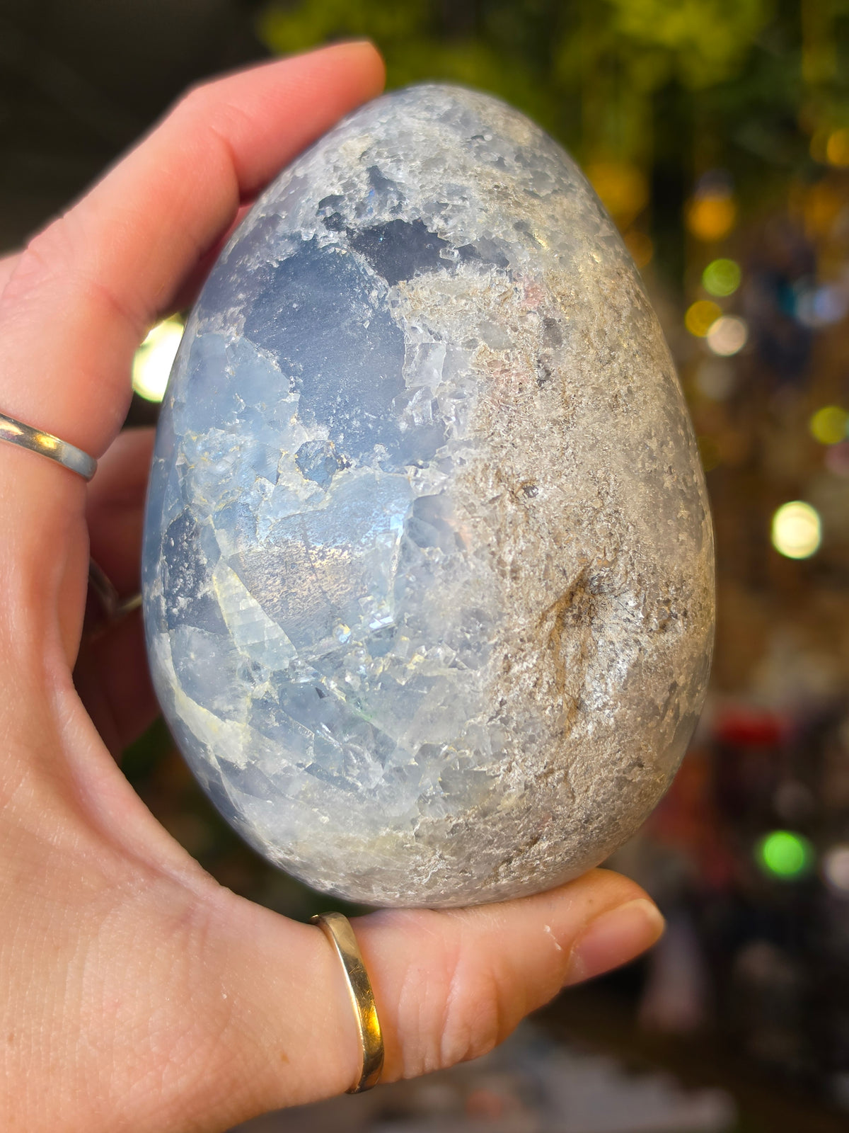 Celestite Egg Carving
