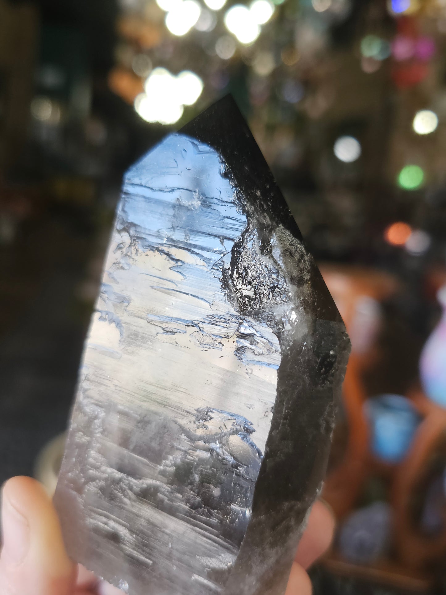 Partially Polished/ Raw Smoky Quartz Point