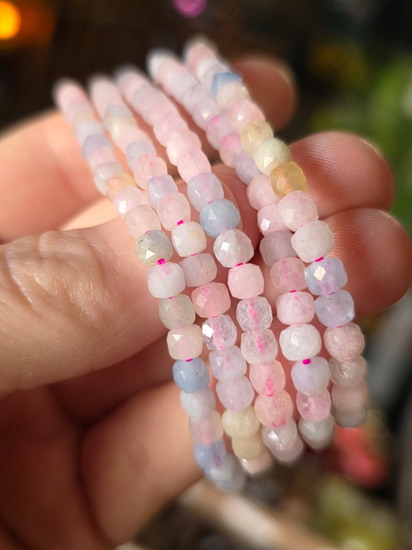 Faceted Morganite Bead Bracelet