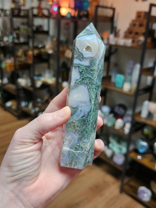 Moss agate tower