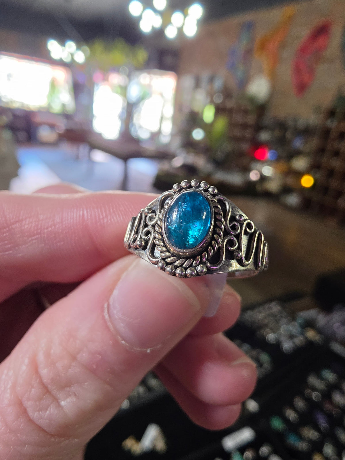 Blue Apatite Ring Size 8