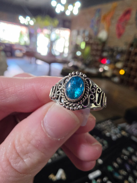 Blue Apatite Ring Size 8