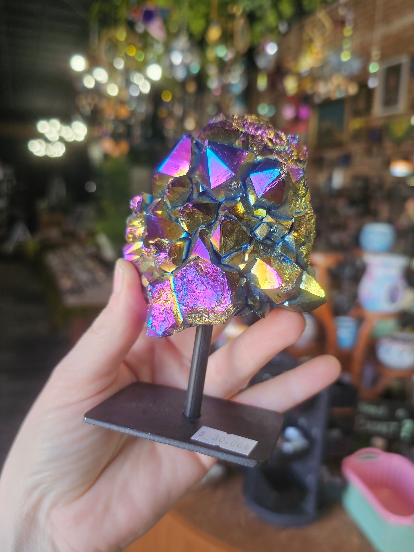 Treated Aura Quartz Cluster