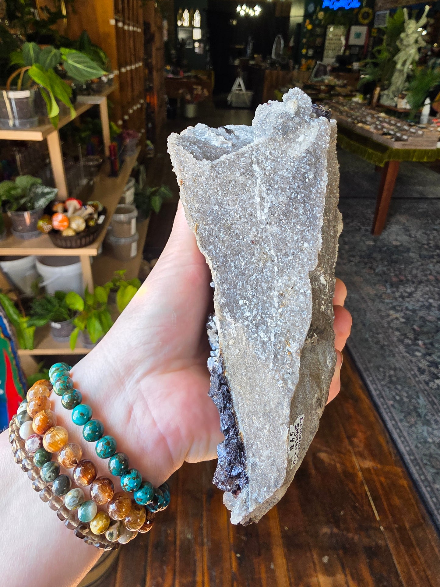 Calcite and Sphalerite on Druzy Quartz