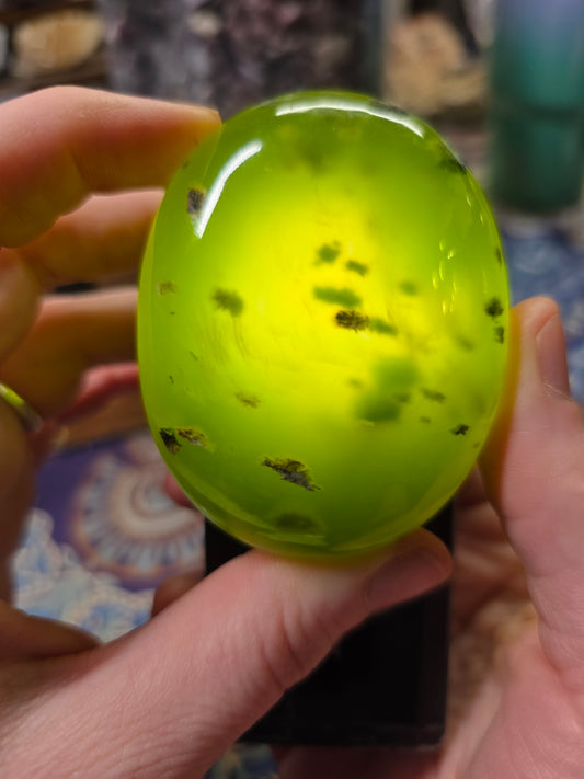 Transparent Serpentine Palm Stone