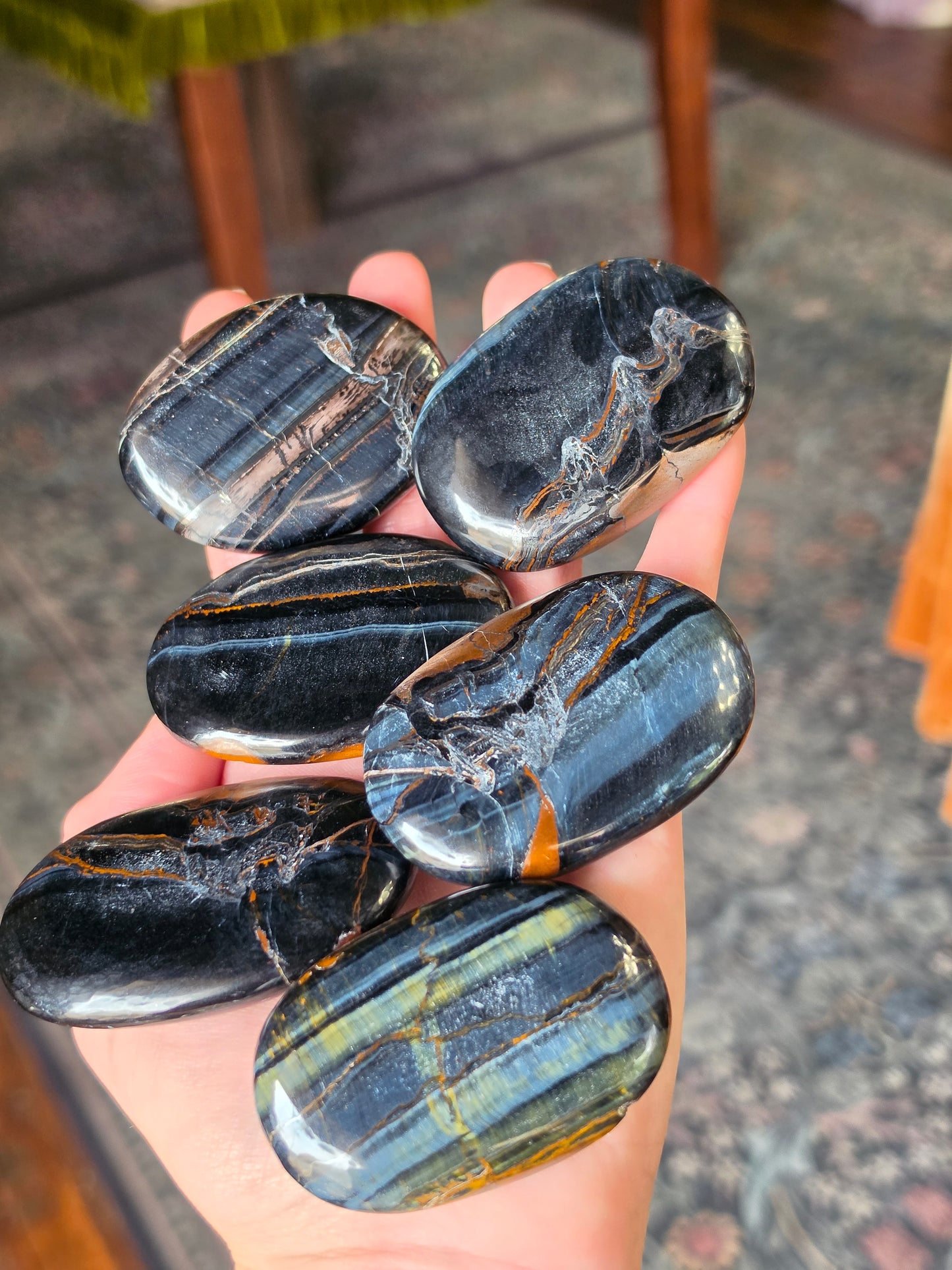 Blue Tigers Eye Palmstone