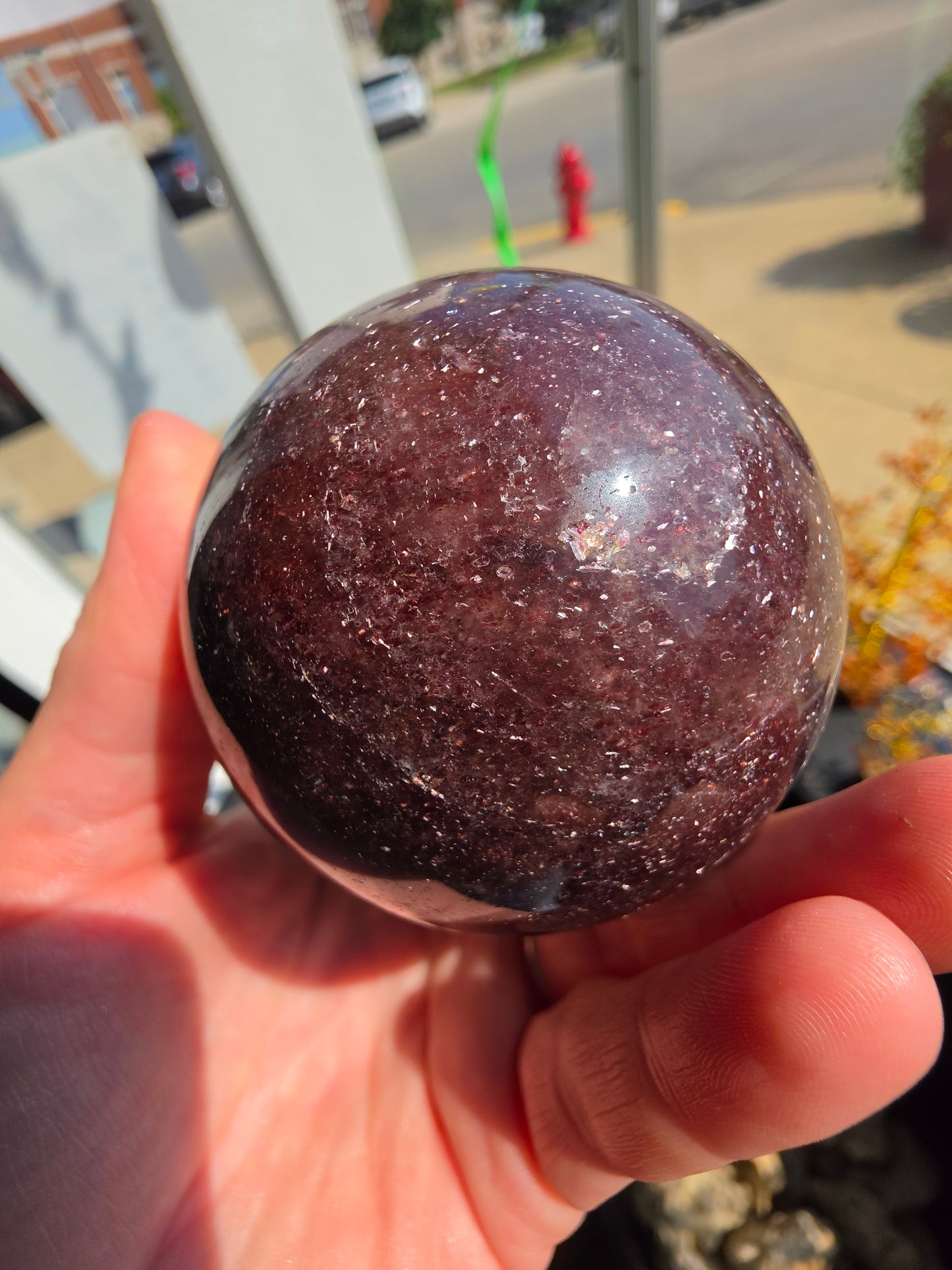 Red Adventurine Sphere ( Tanzberry Quartz)