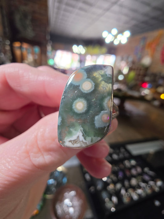 Size 7.5 Ocean Jasper Ring