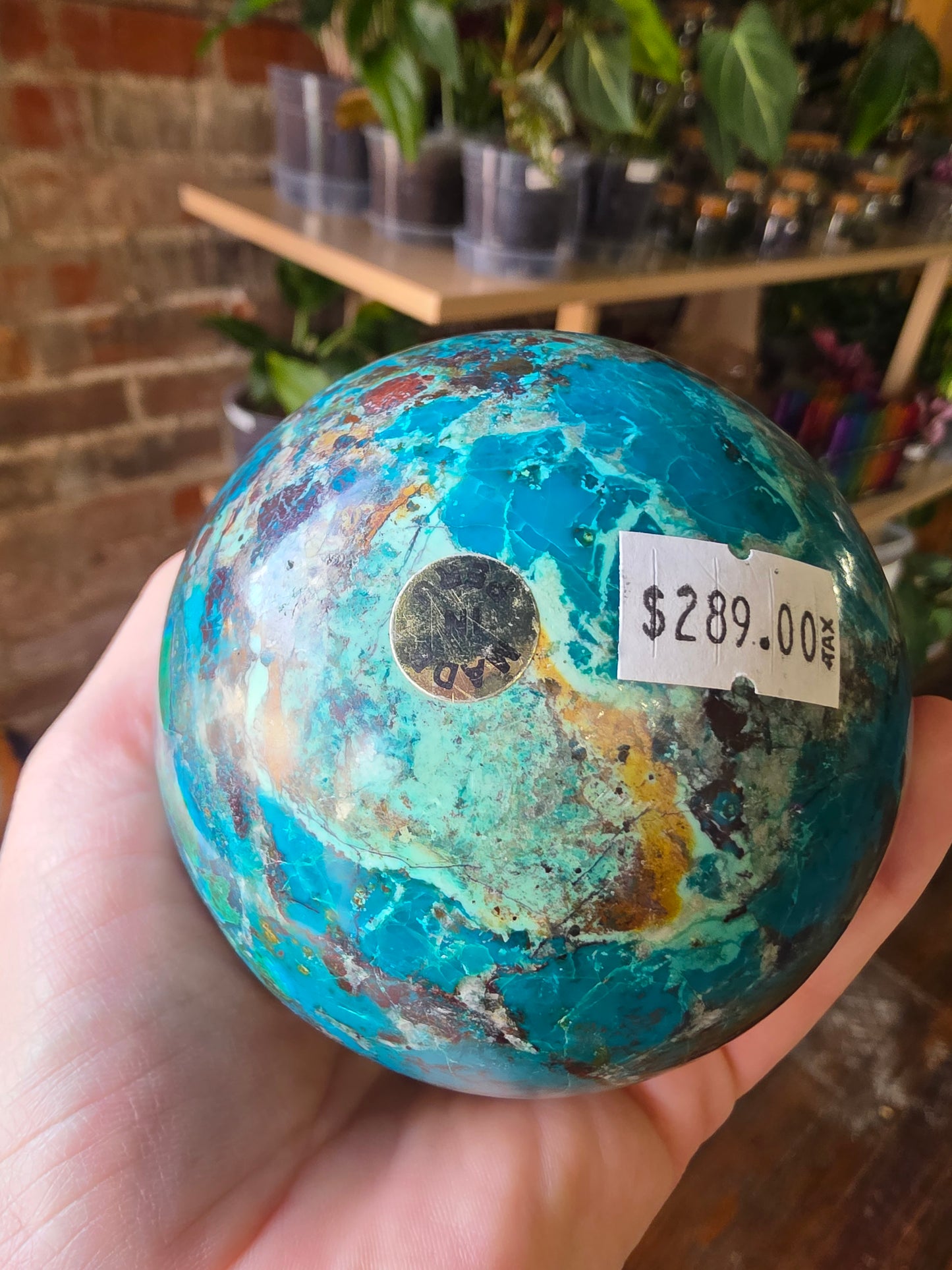 Chrysocolla and Malachite Sphere