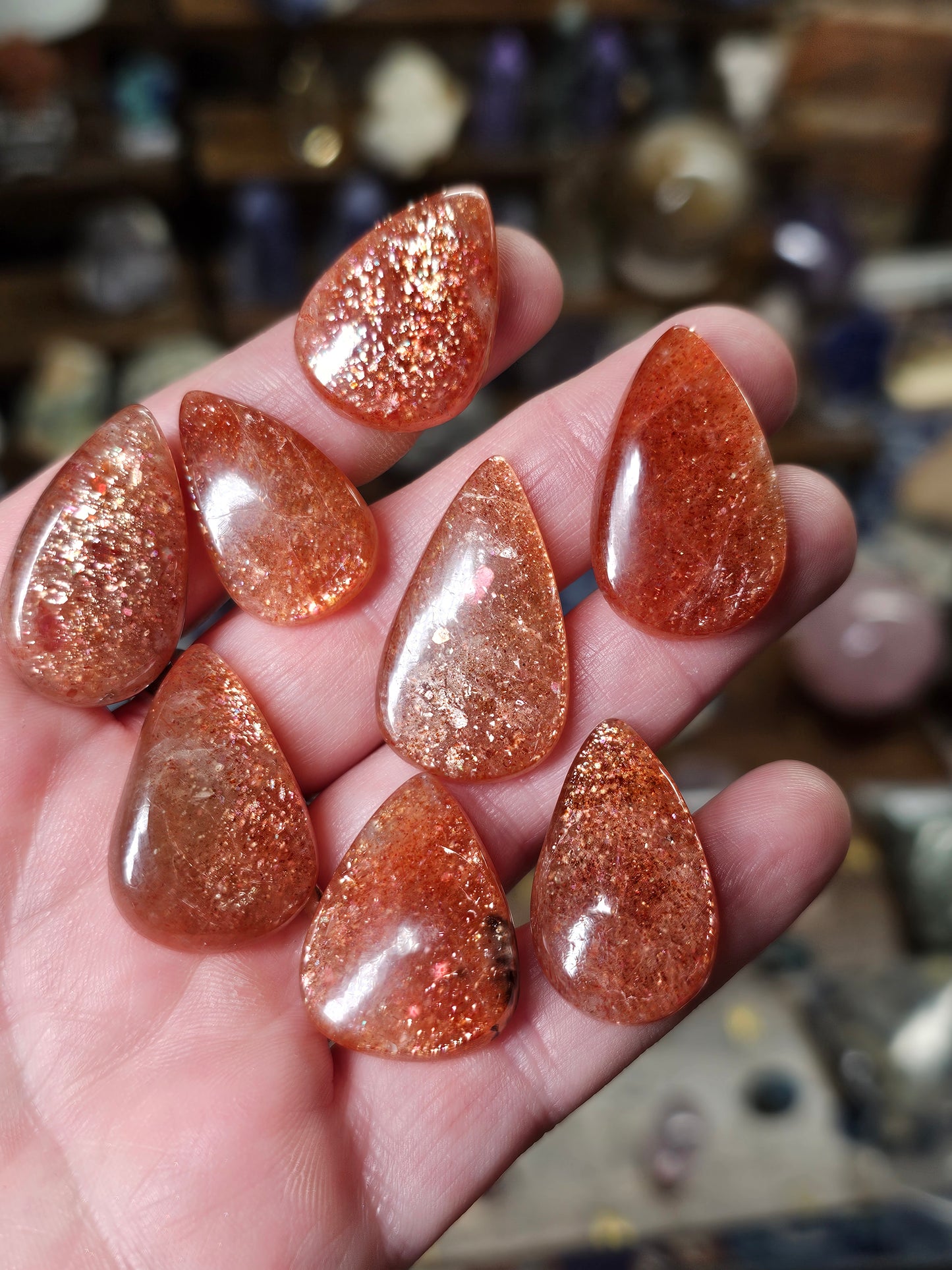 Arusha Sunstone Tear Drop Cabochons