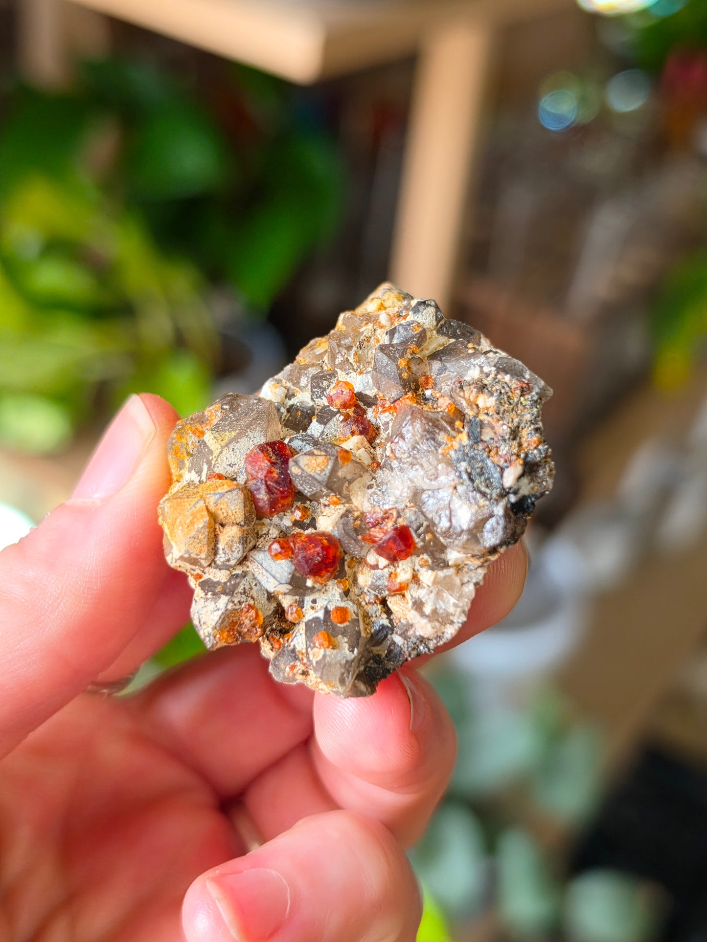 Garnet on Smoky Quartz