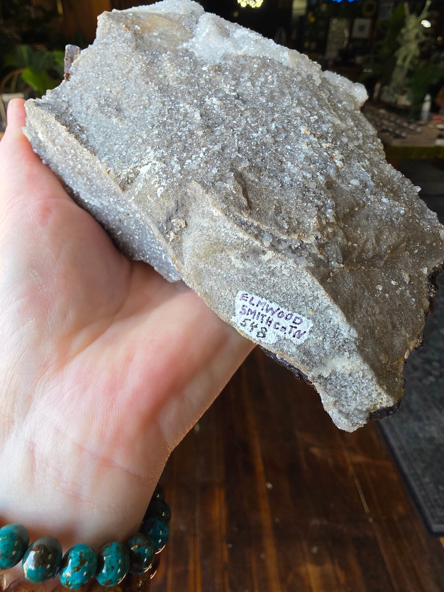 Calcite and Sphalerite on Druzy Quartz