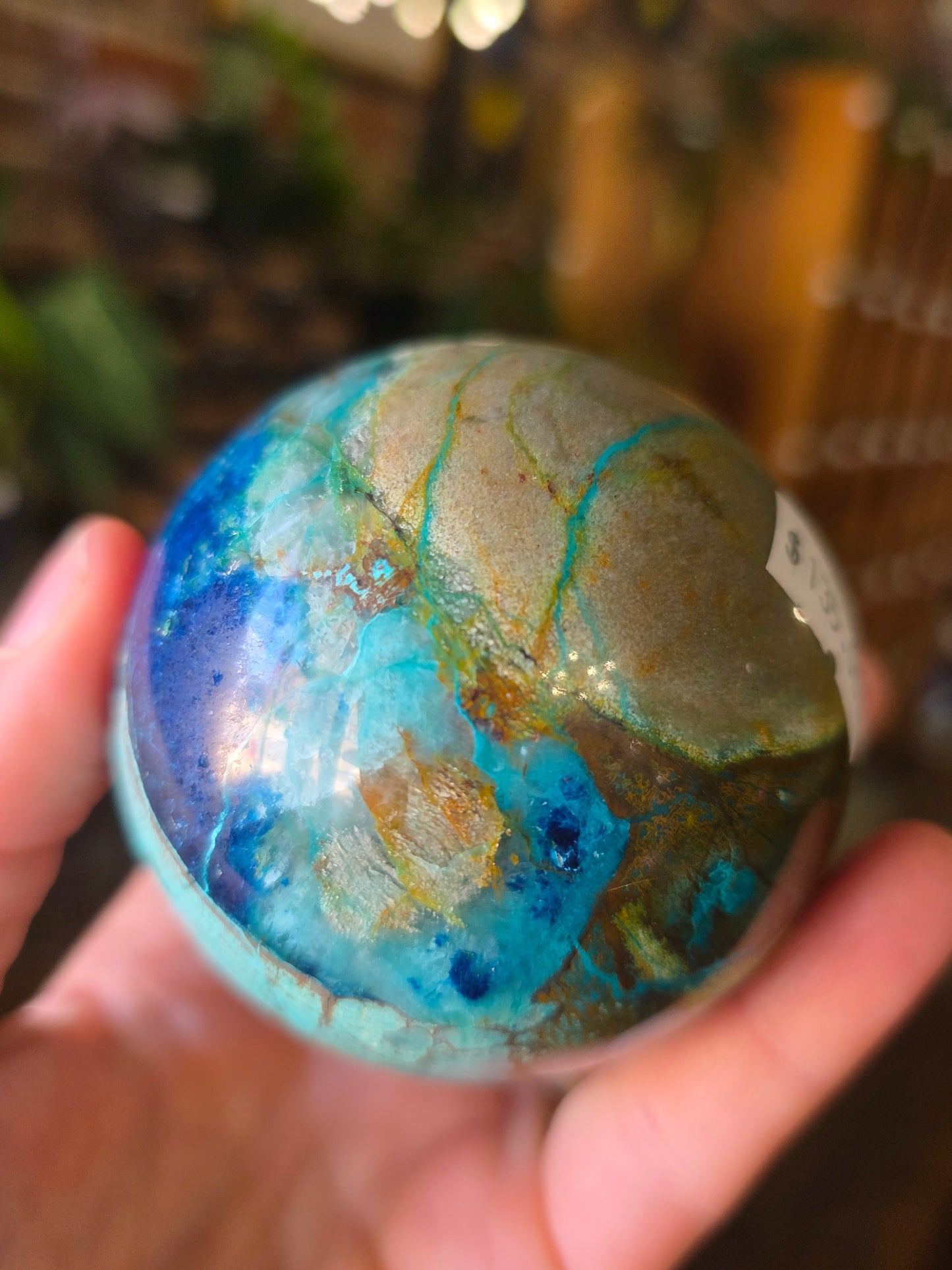 Chrysocolla and Shattukite Sphere