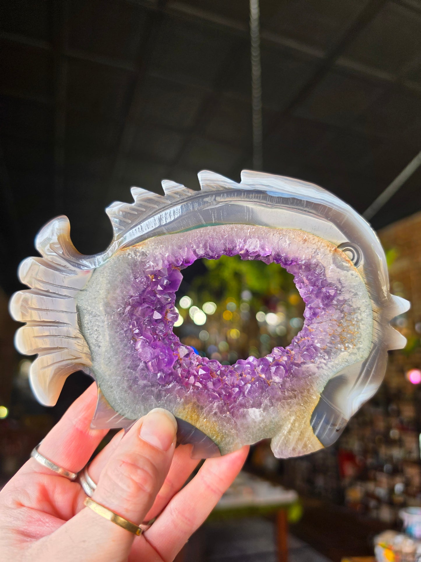 Amethyst Fish Carving