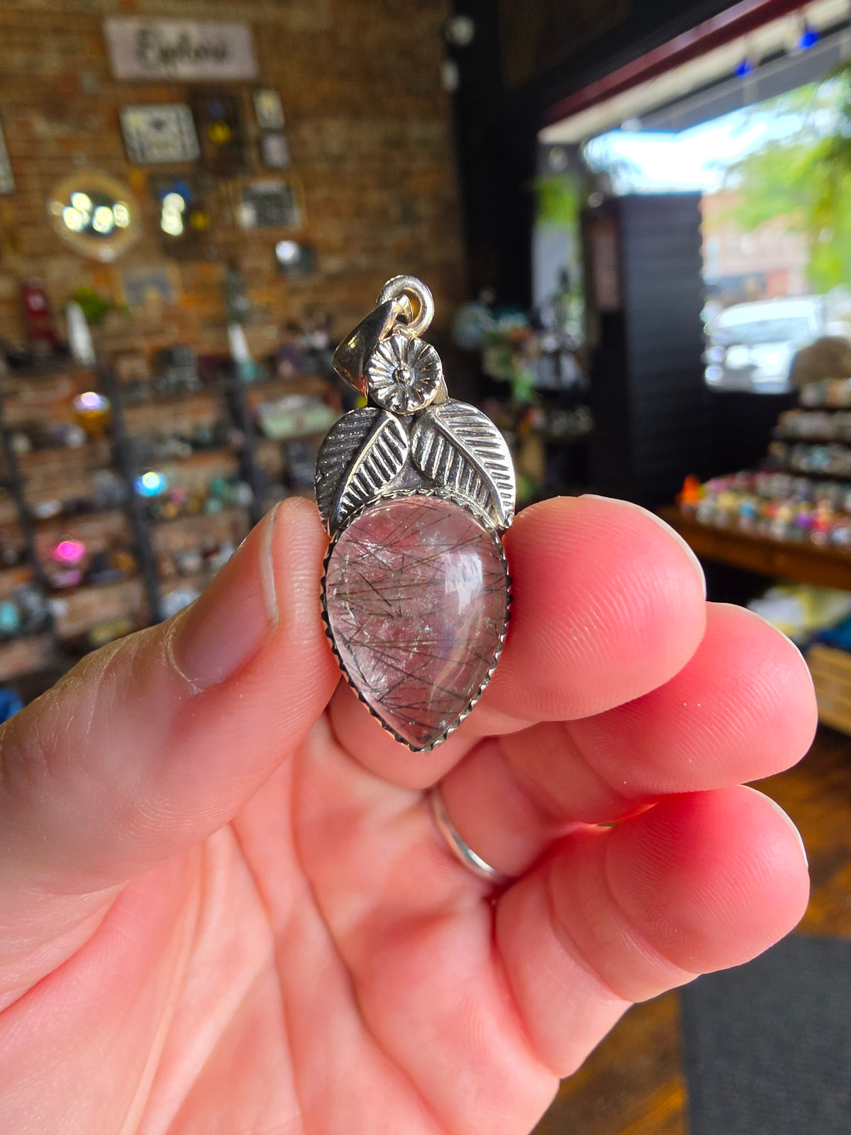 Black Tourmaline In Quartz Pendant