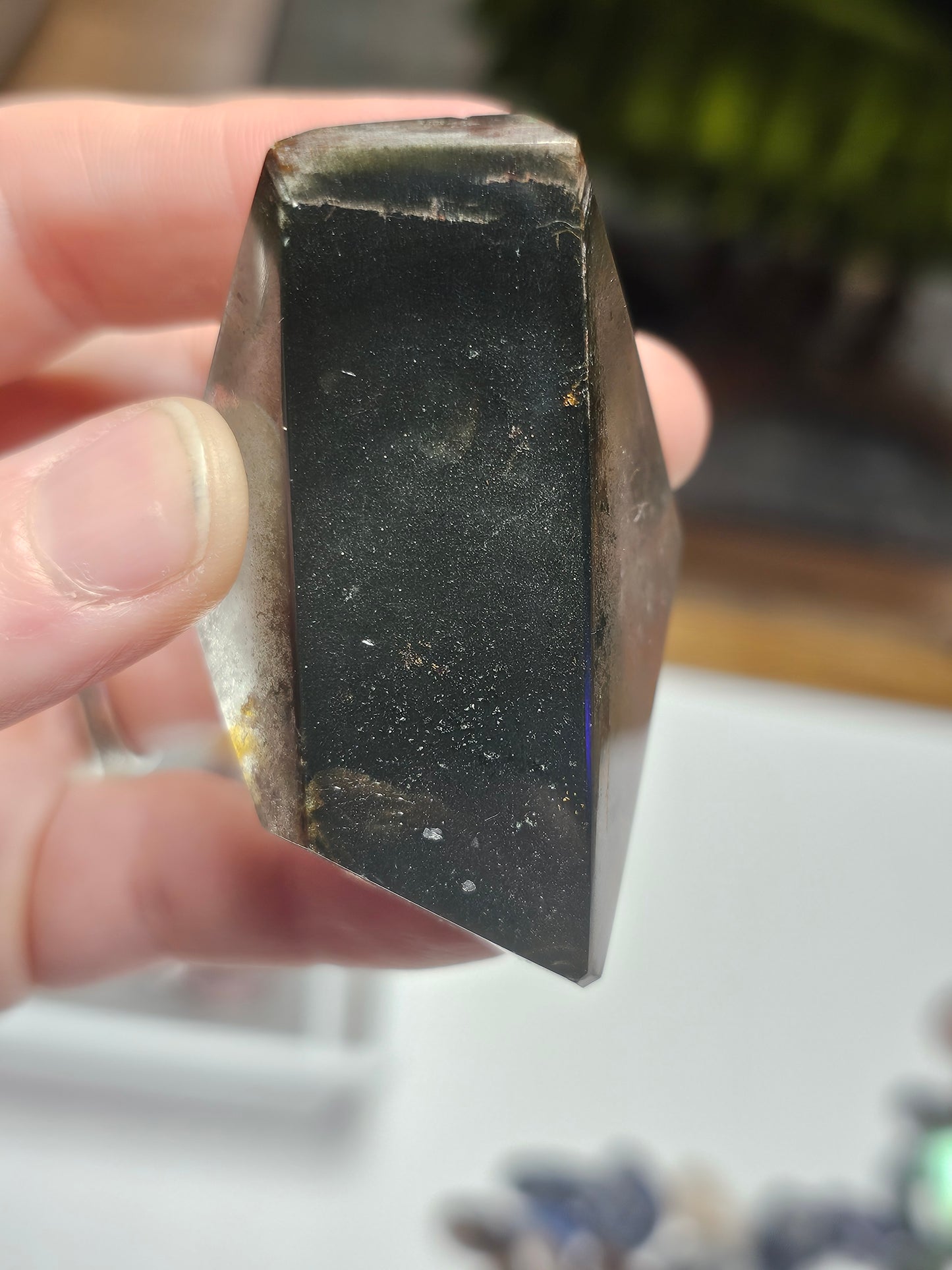 Garden Quartz Freeform with Chlorite Phantoms