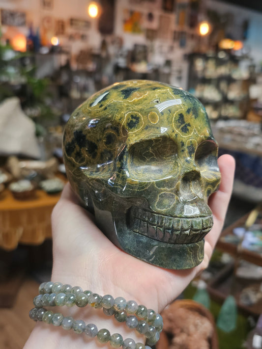 Orbicular Jasper skull