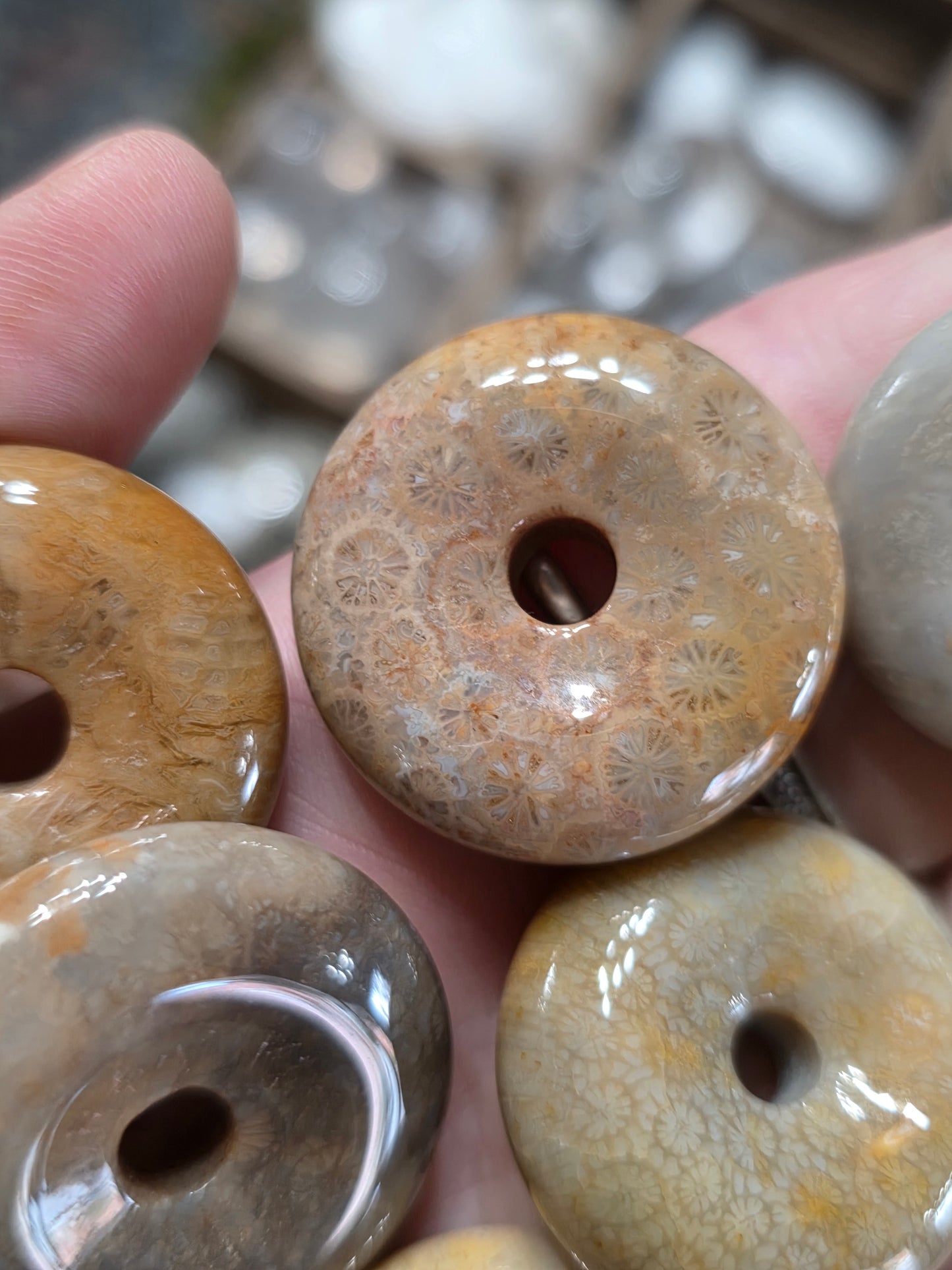 Coral Jade Donut Carving