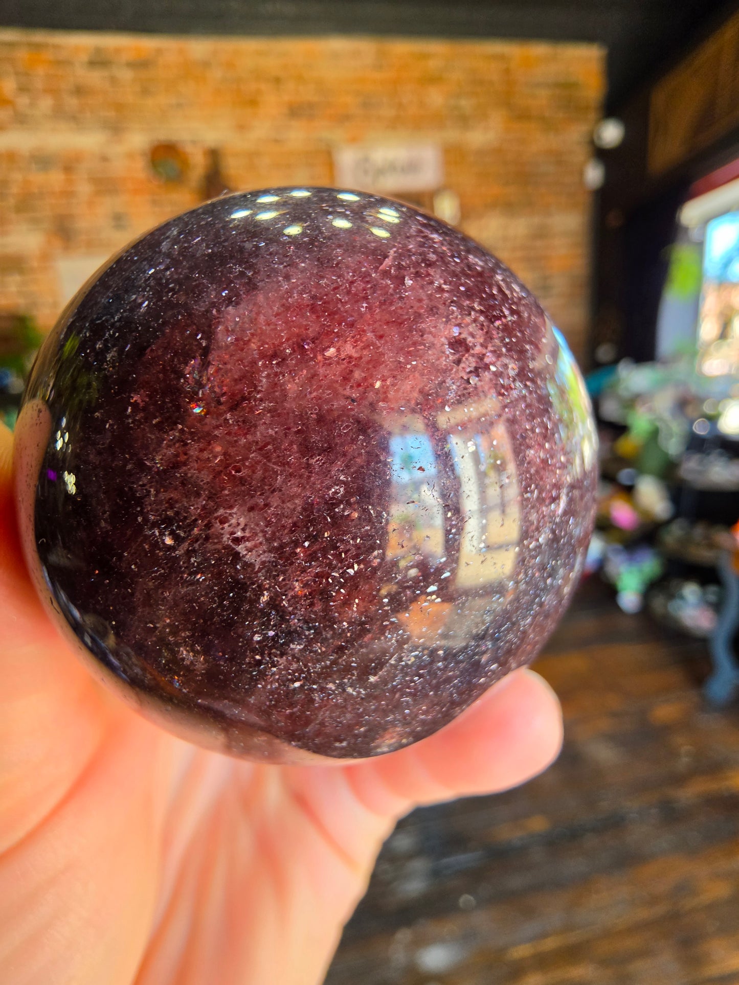 Red Adventurine Sphere ( Tanzberry Quartz)