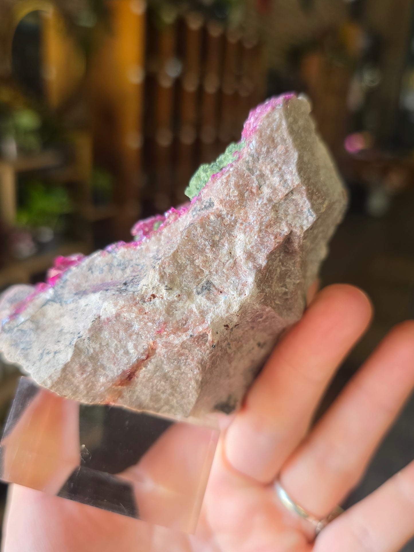 Colbalto Calcite with Malachite