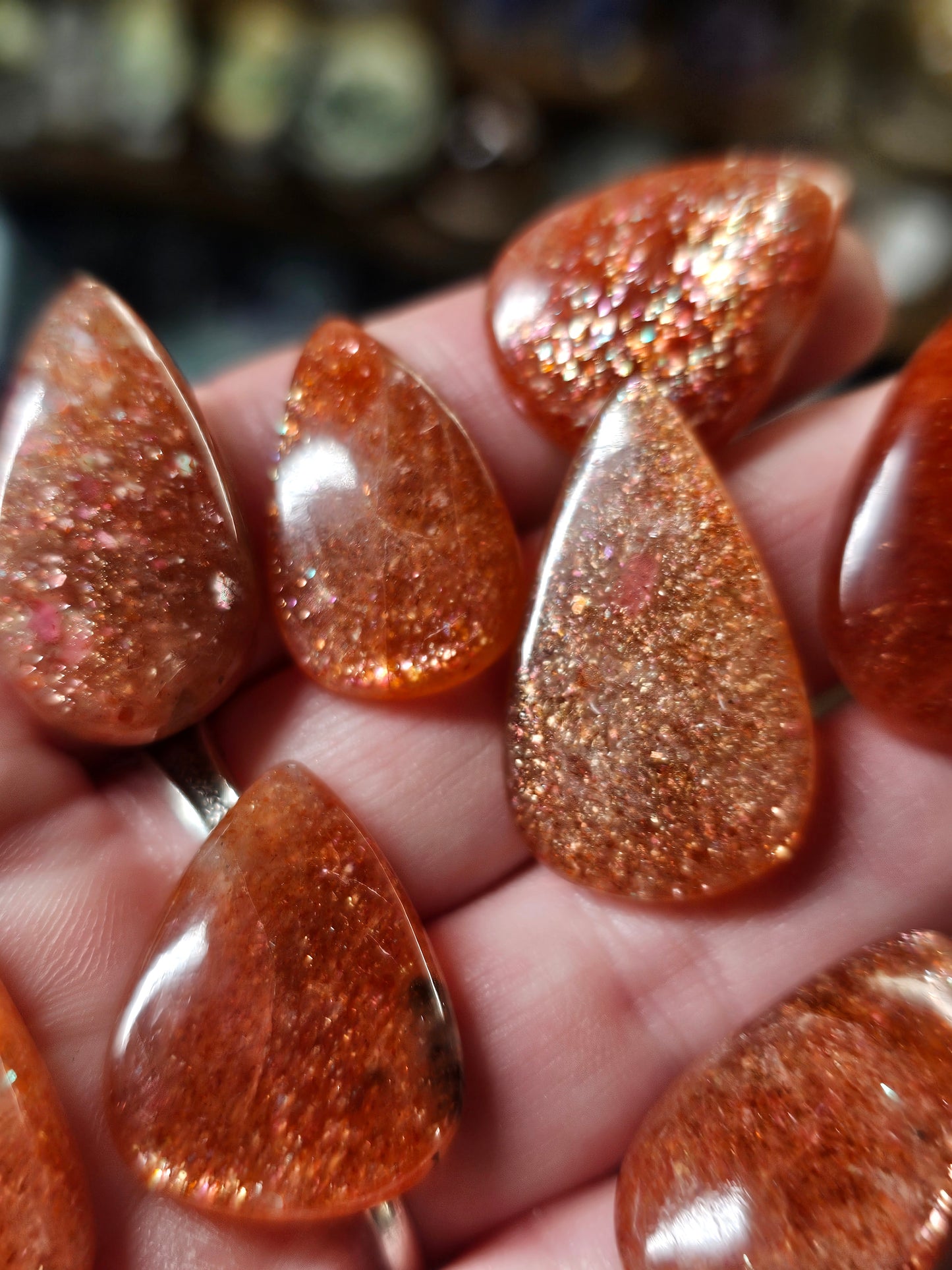 Arusha Sunstone Tear Drop Cabochons