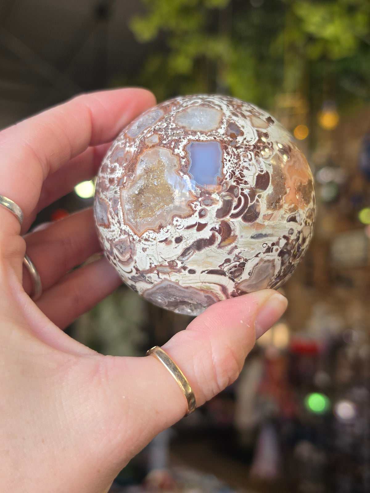 Druzy Money Agate Sphere