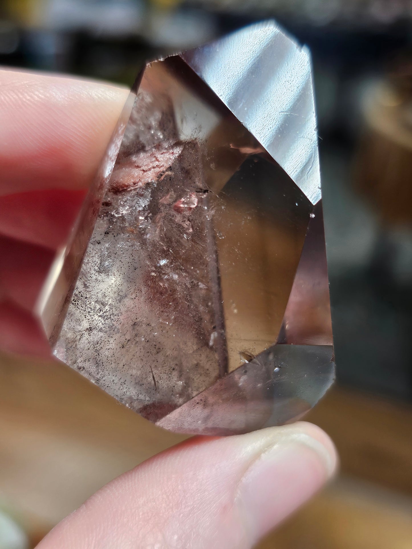 Hematite Phantom in Quartz