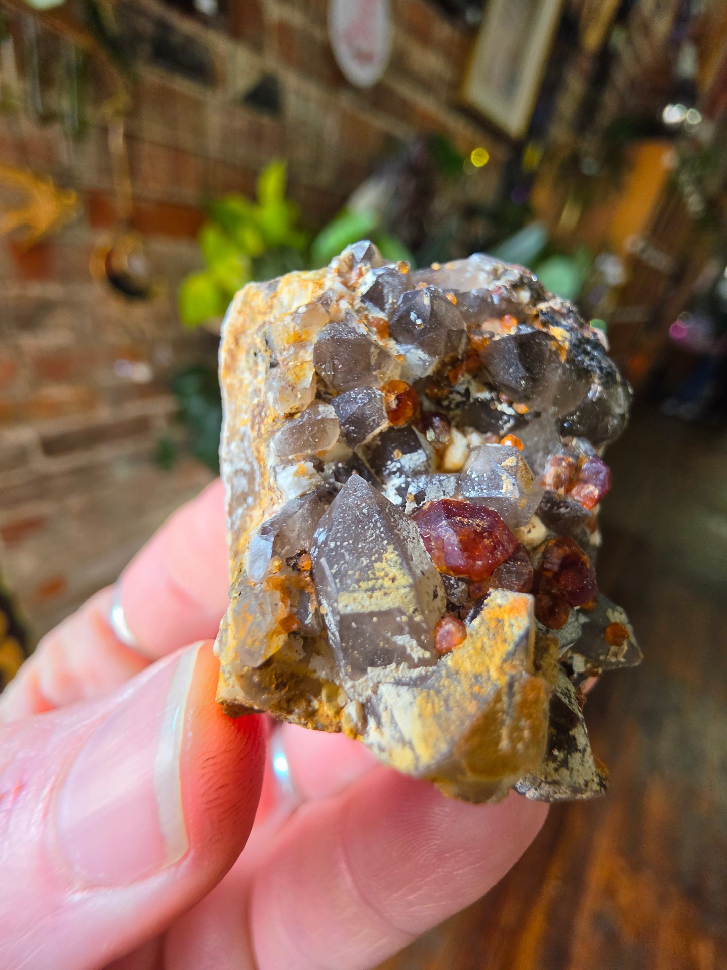 Garnet on Smoky Quartz
