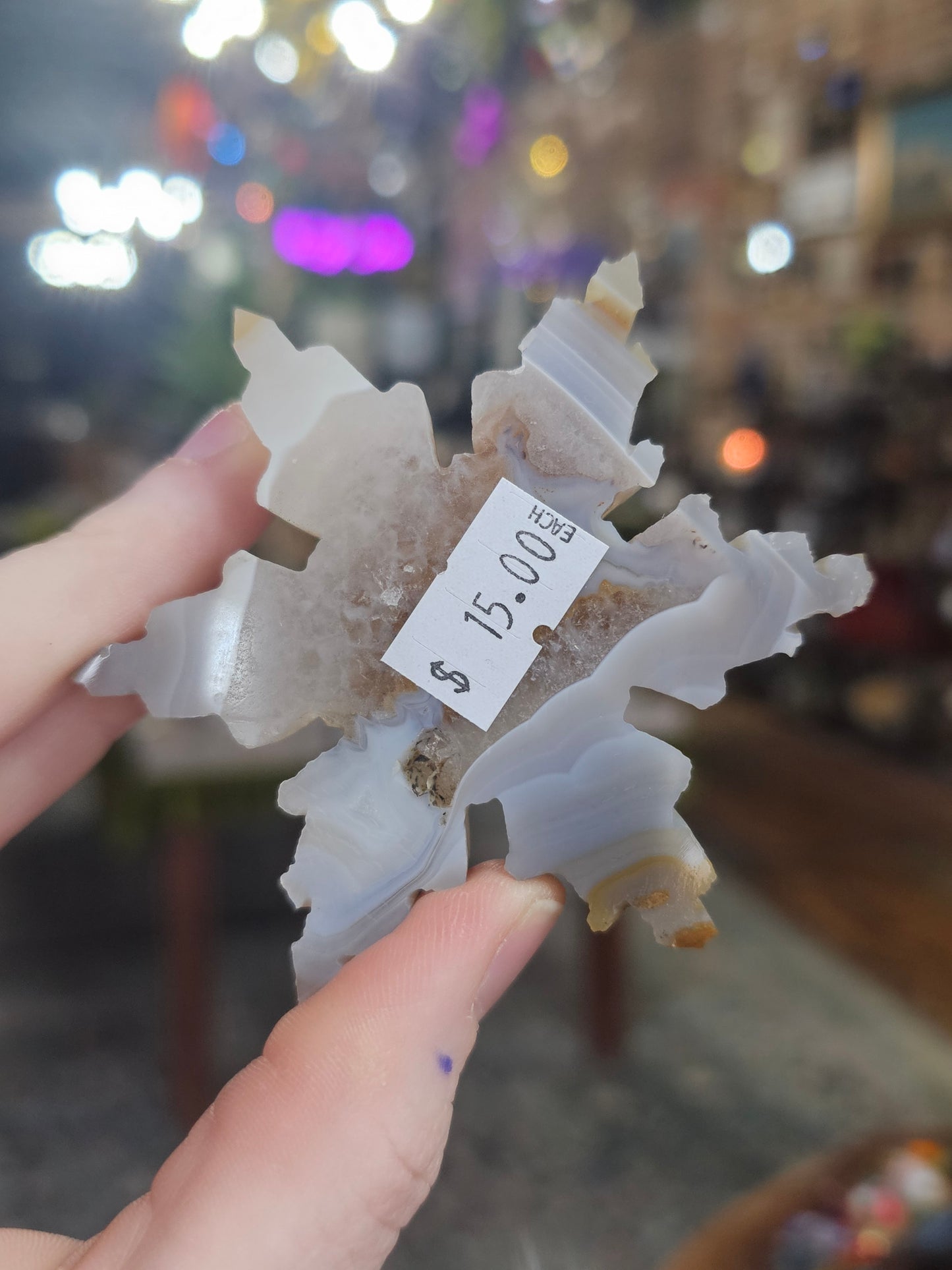 Druzy Agate Snowflake Carving
