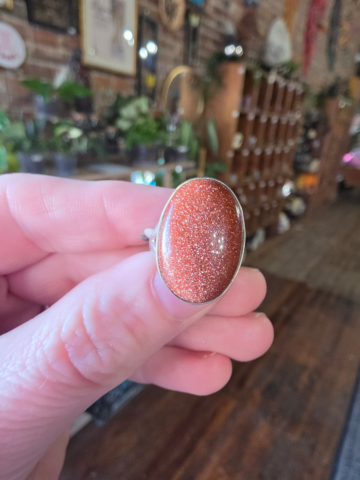 Goldstone Ring Size 6