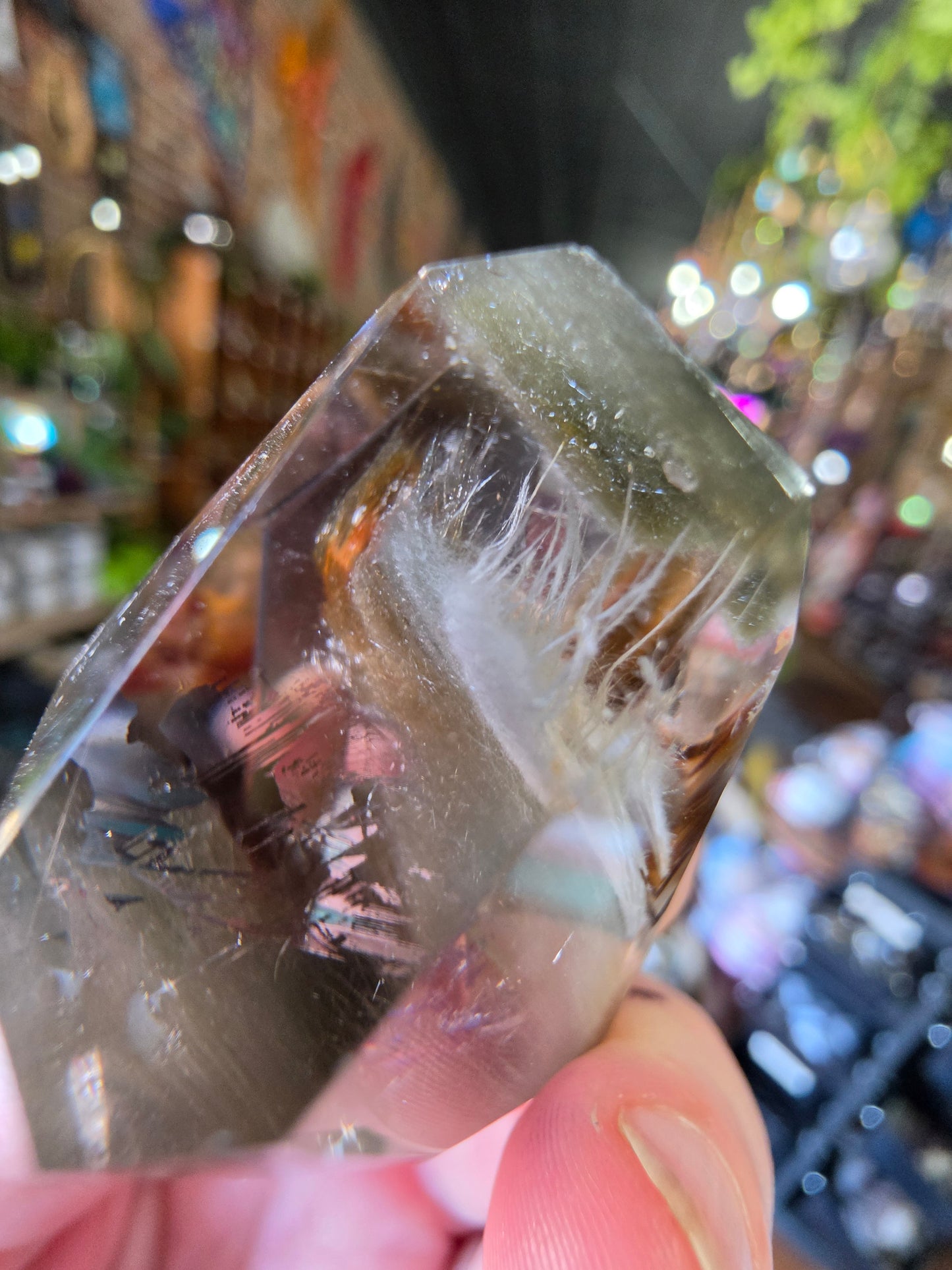 Rabbit Hair Smoky Quartz Freeform