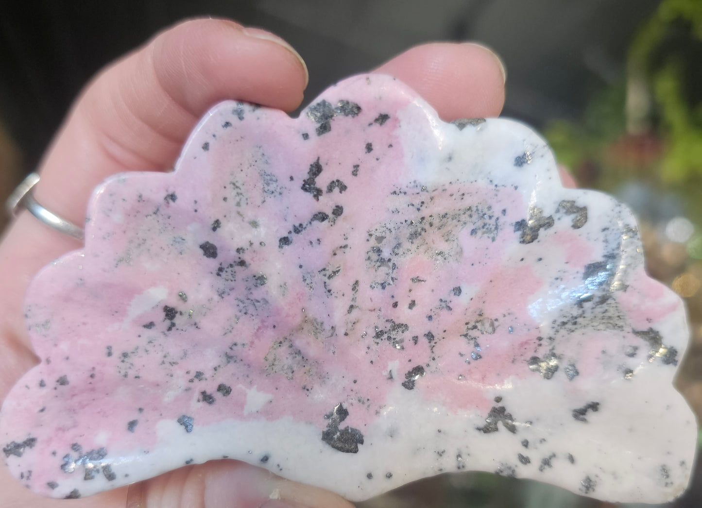 Peruvian Rhodonite Shell Trinket Dish
