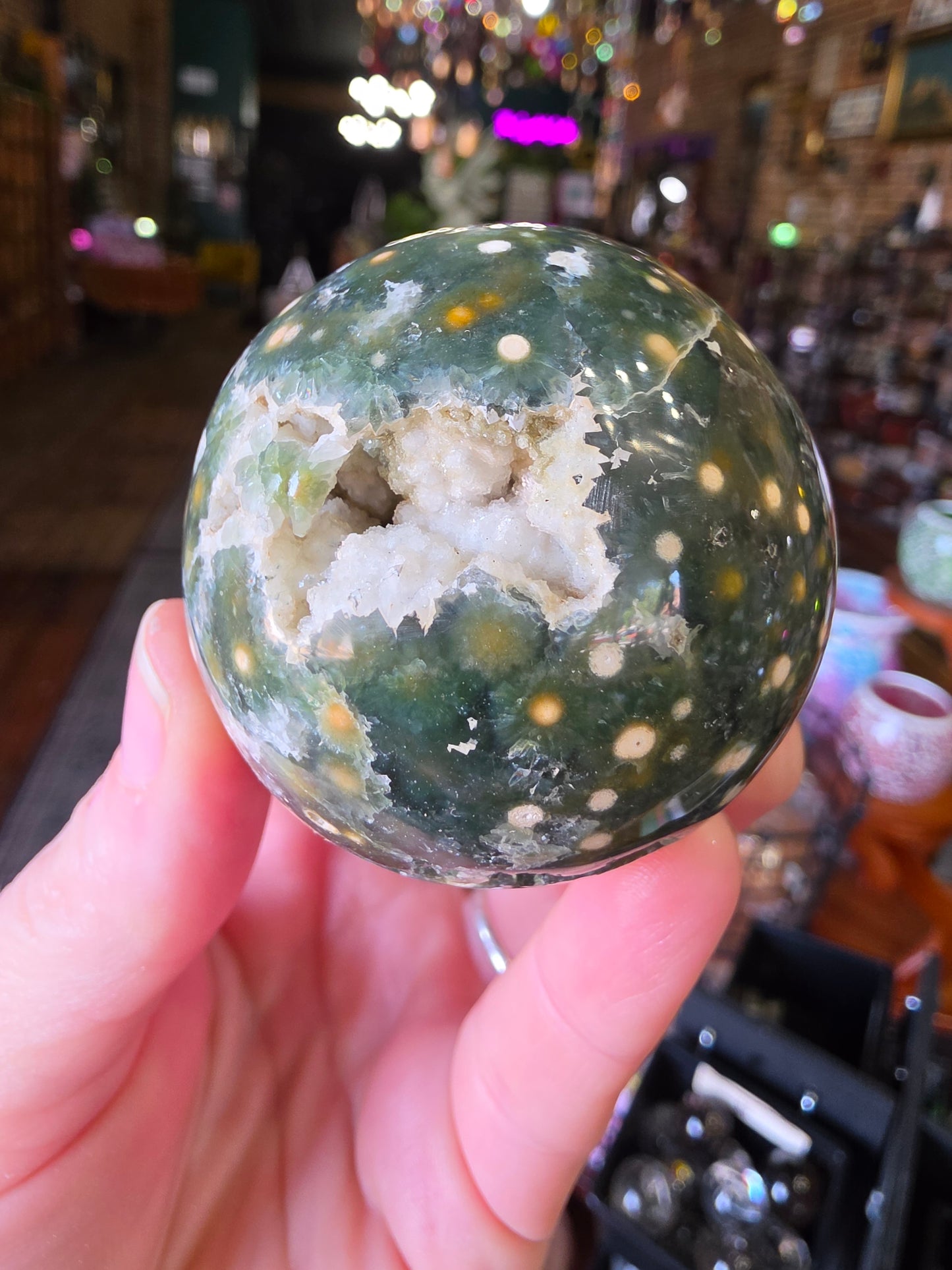 Orbicular Jasper Sphere