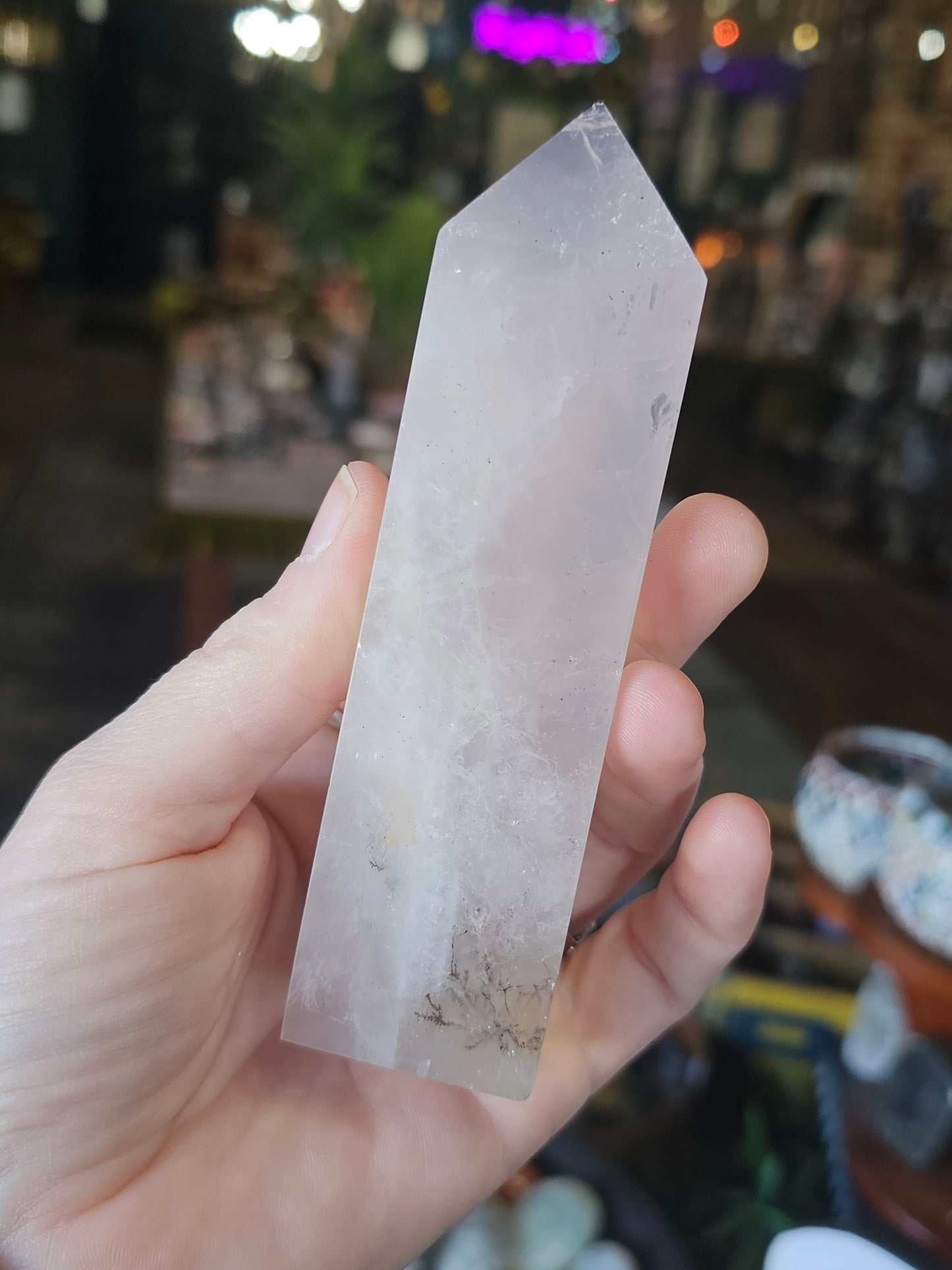 Dendritic Rose Quartz Tower