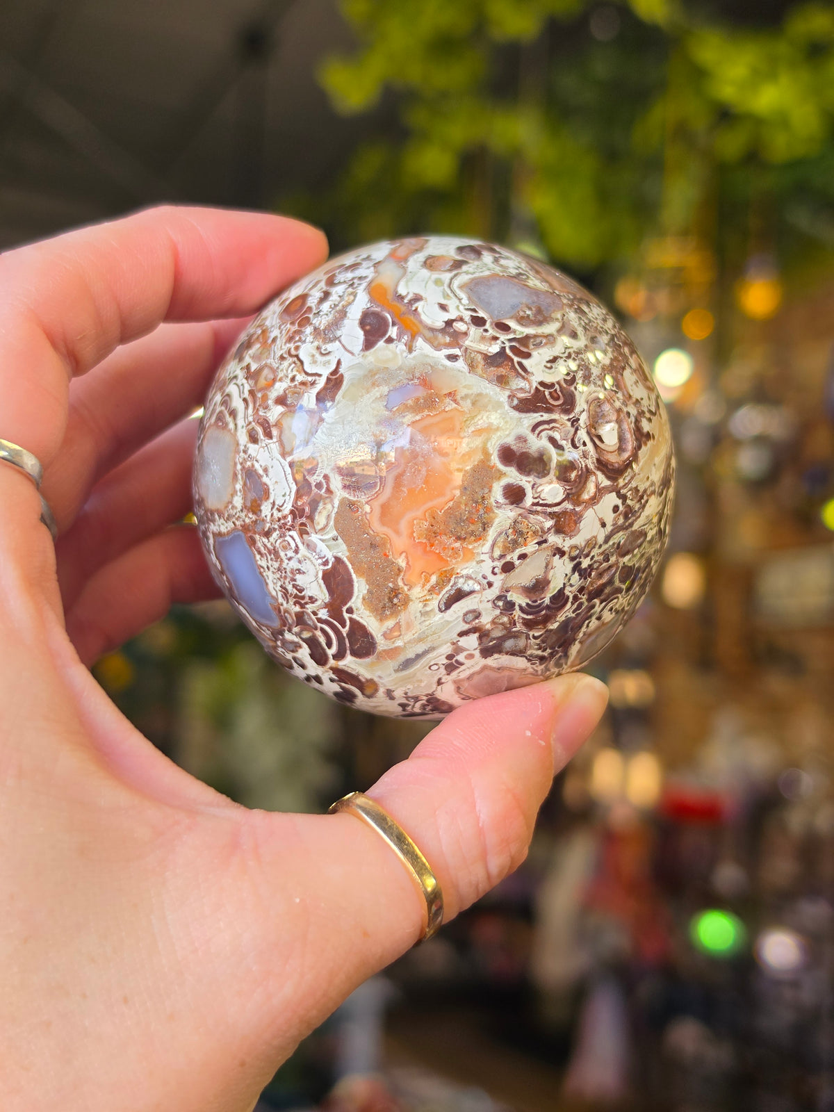 Druzy Money Agate Sphere