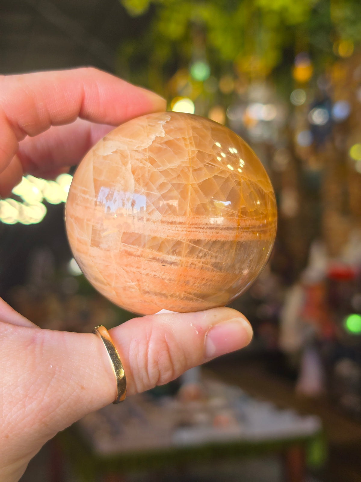 Peach Moonstone Sphere