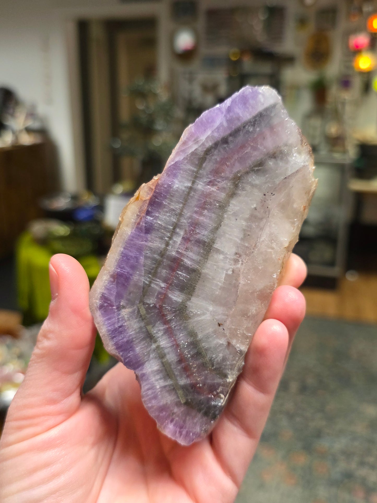 Polished Included Amethyst Slab