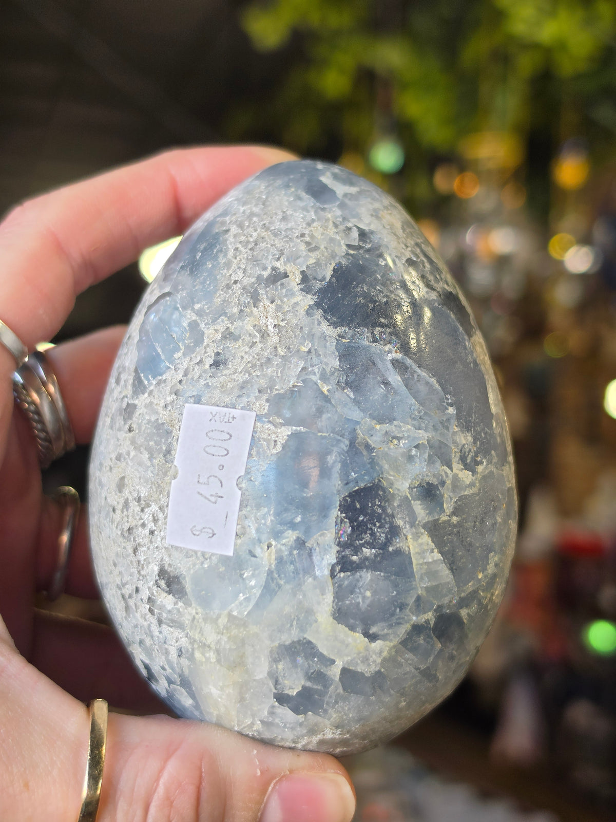 Celestite Egg Carving