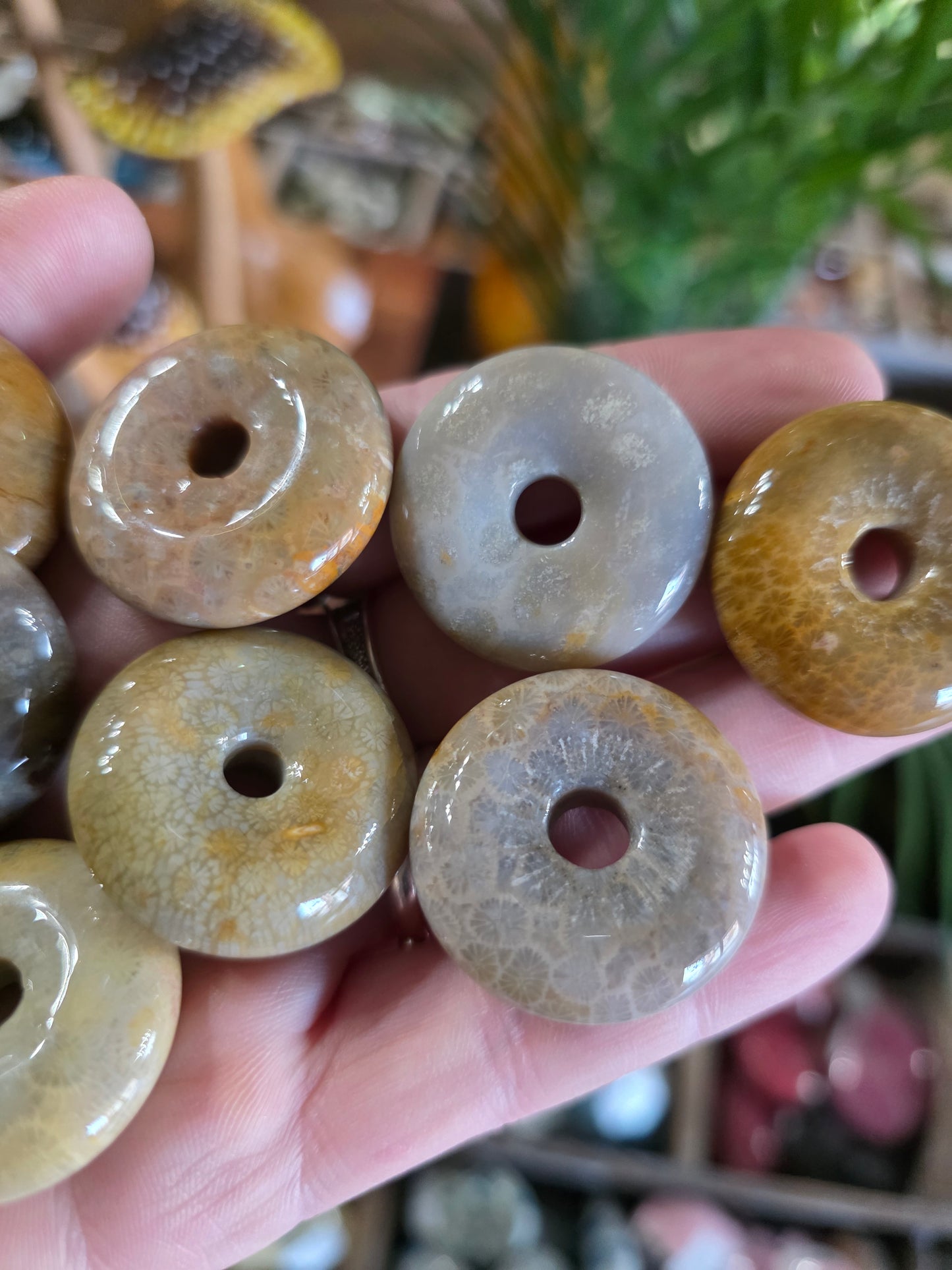 Coral Jade Donut Carving