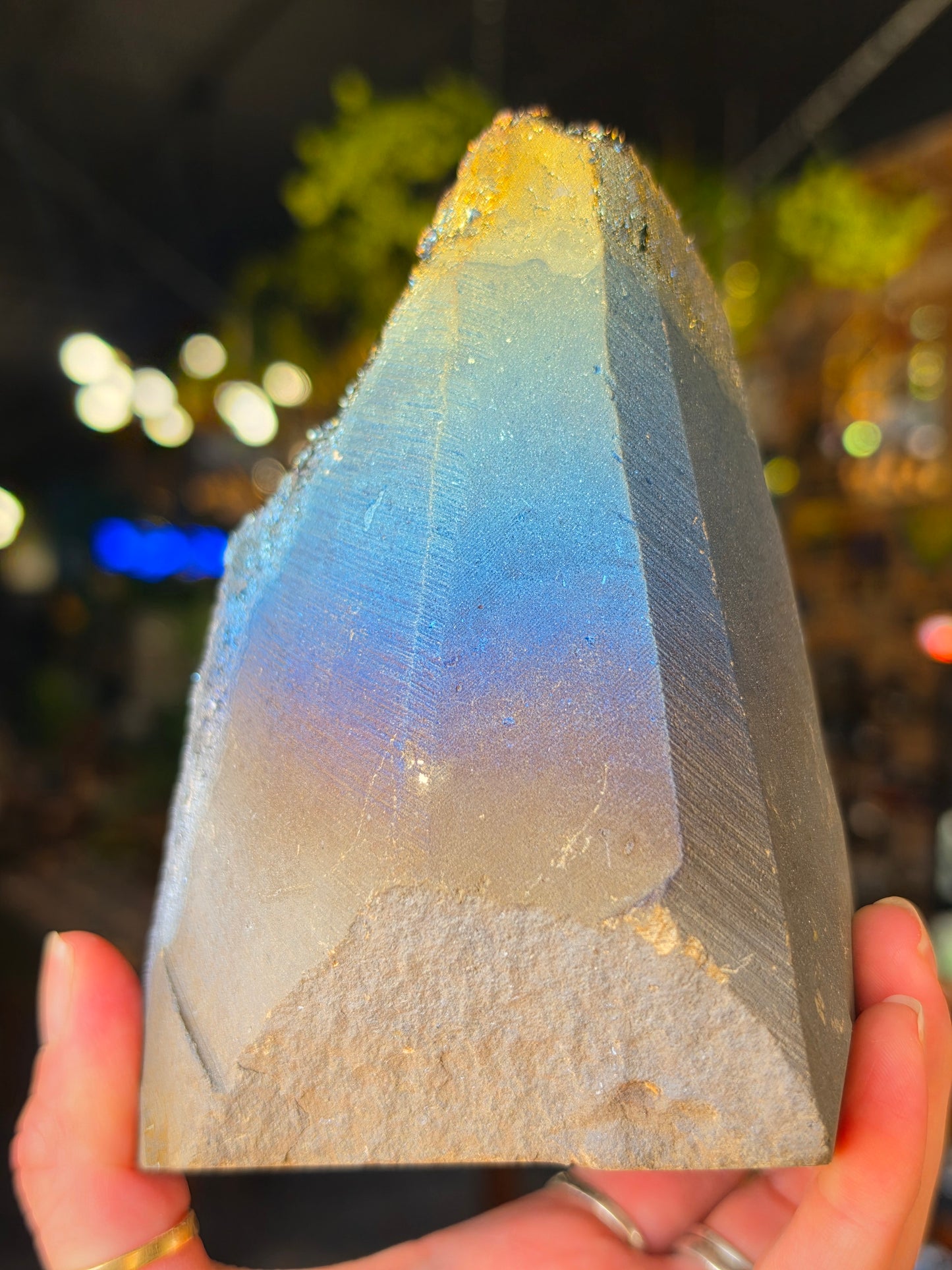 Treated Aura Quartz Cluster Freeform