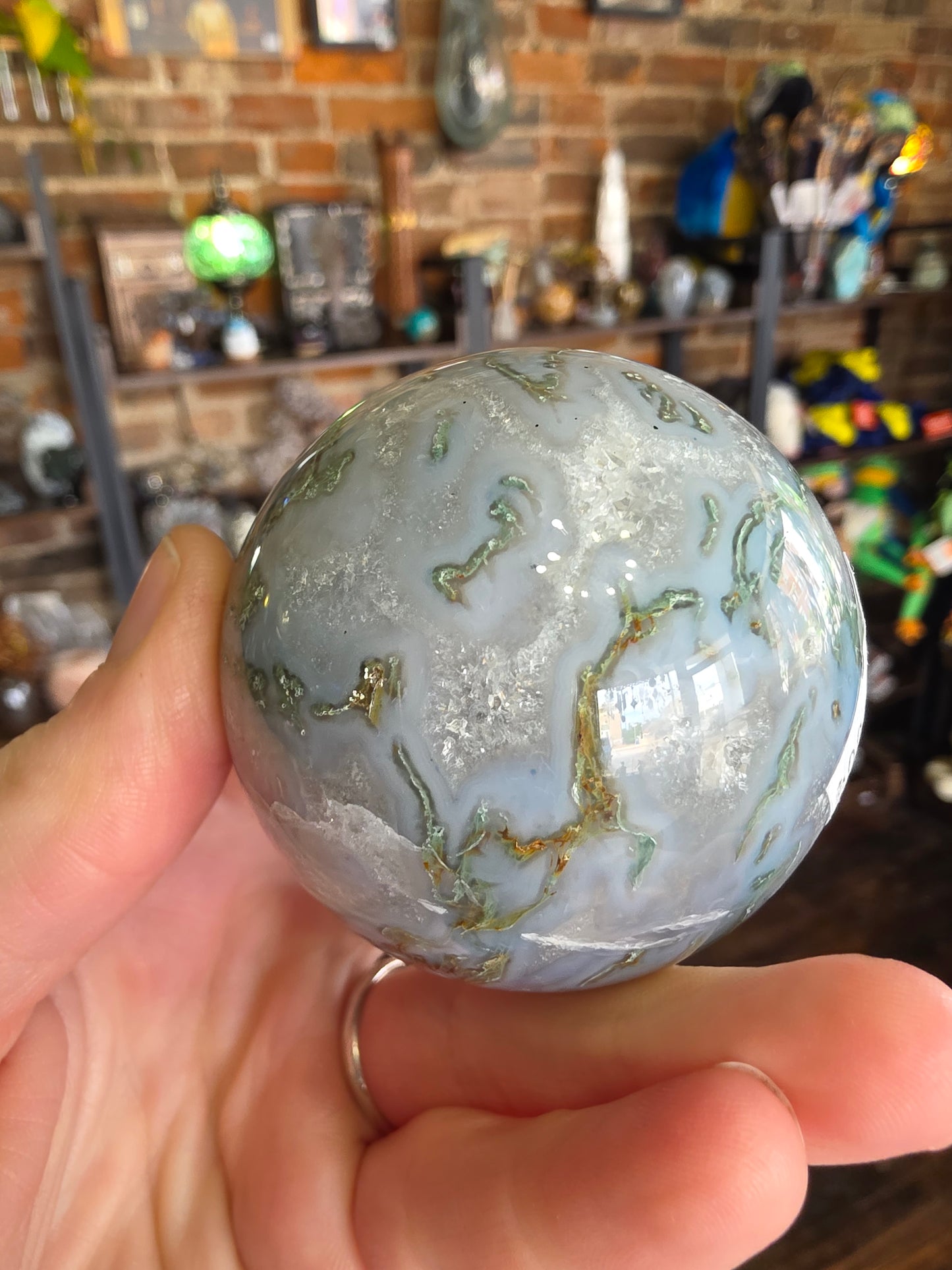 Moss agate Sphere