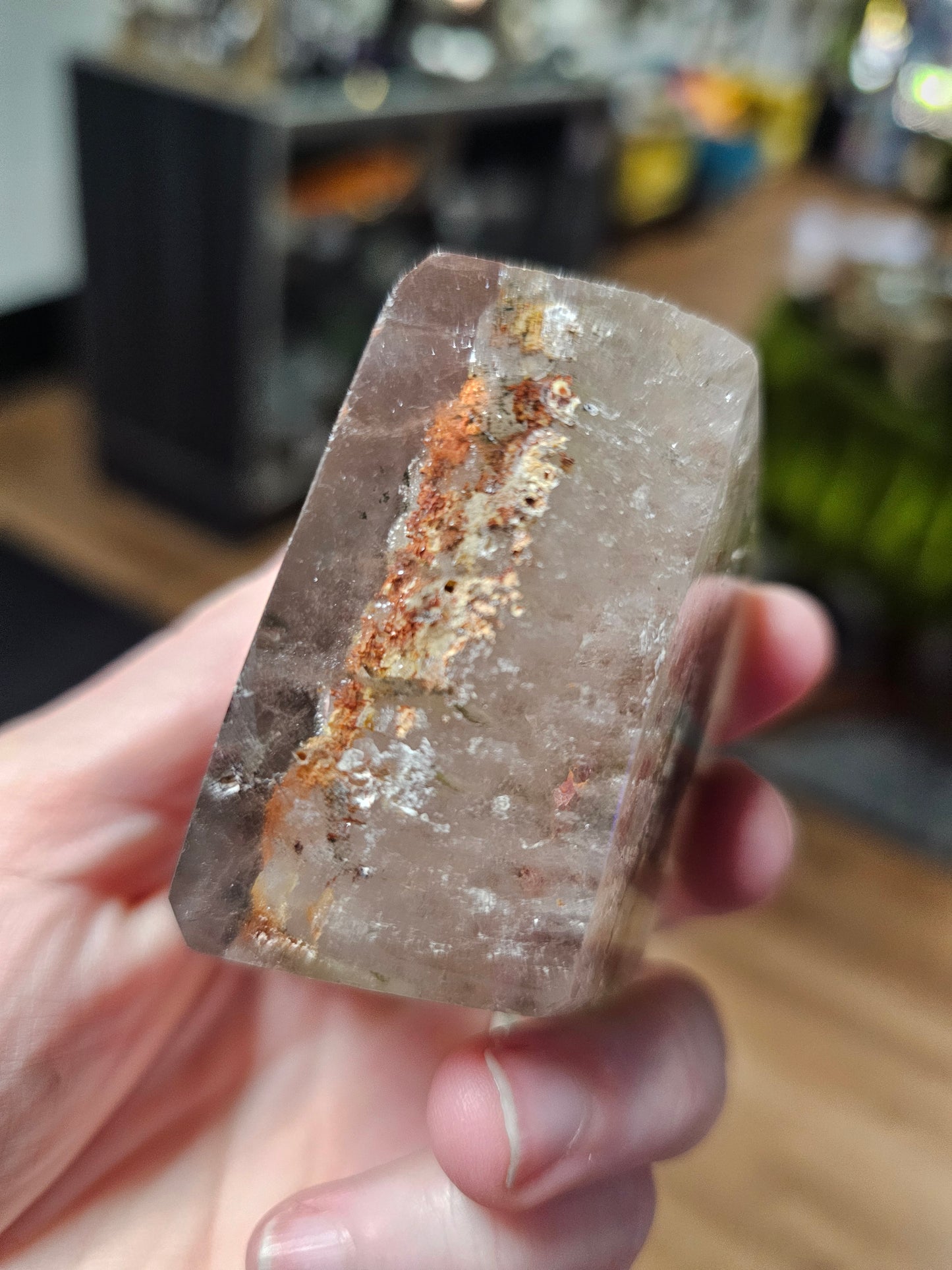Garden Quartz with Hematite Inclusions Freeform