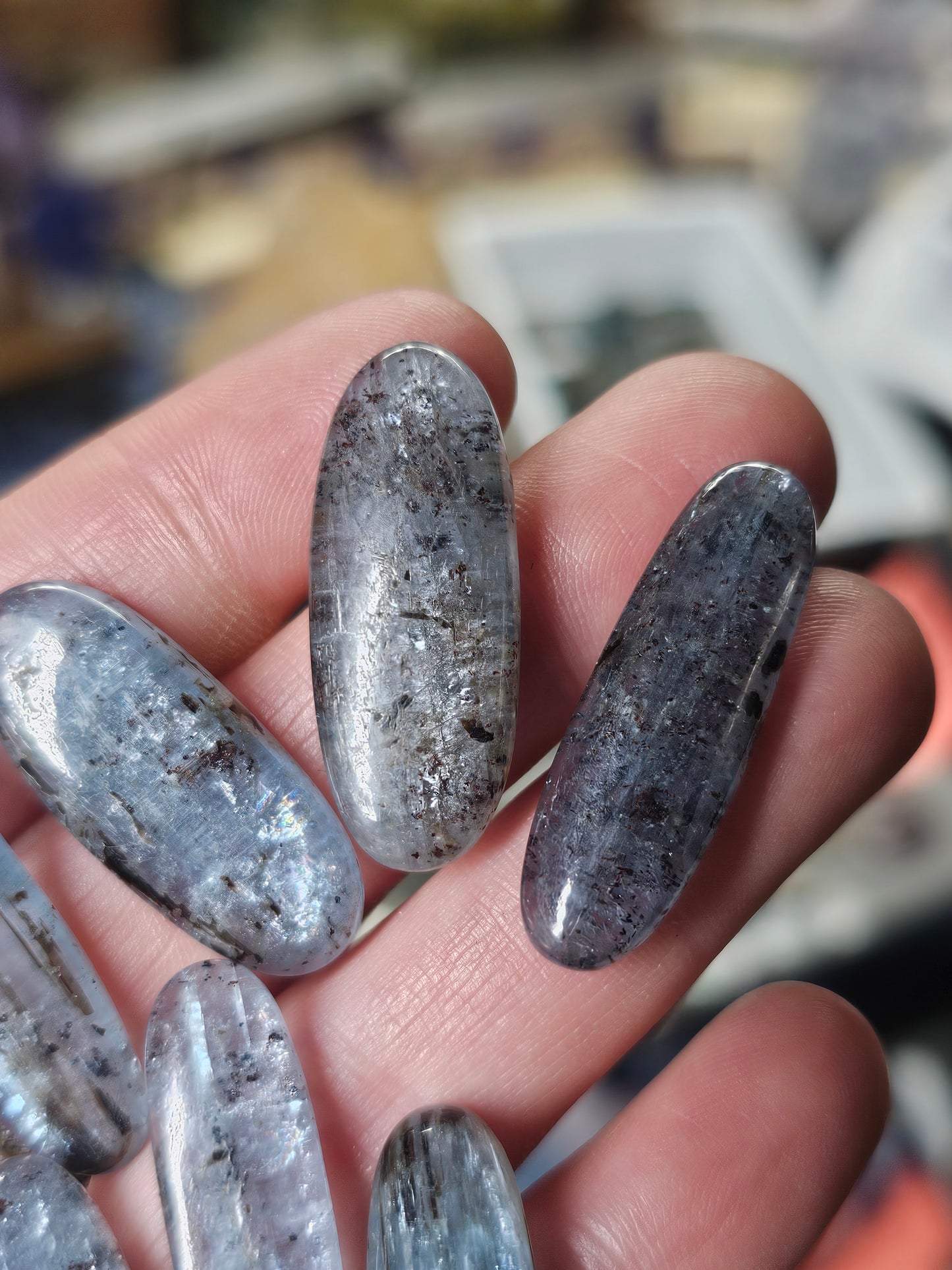 Blue Kyanite Oblong Oval Cabochons