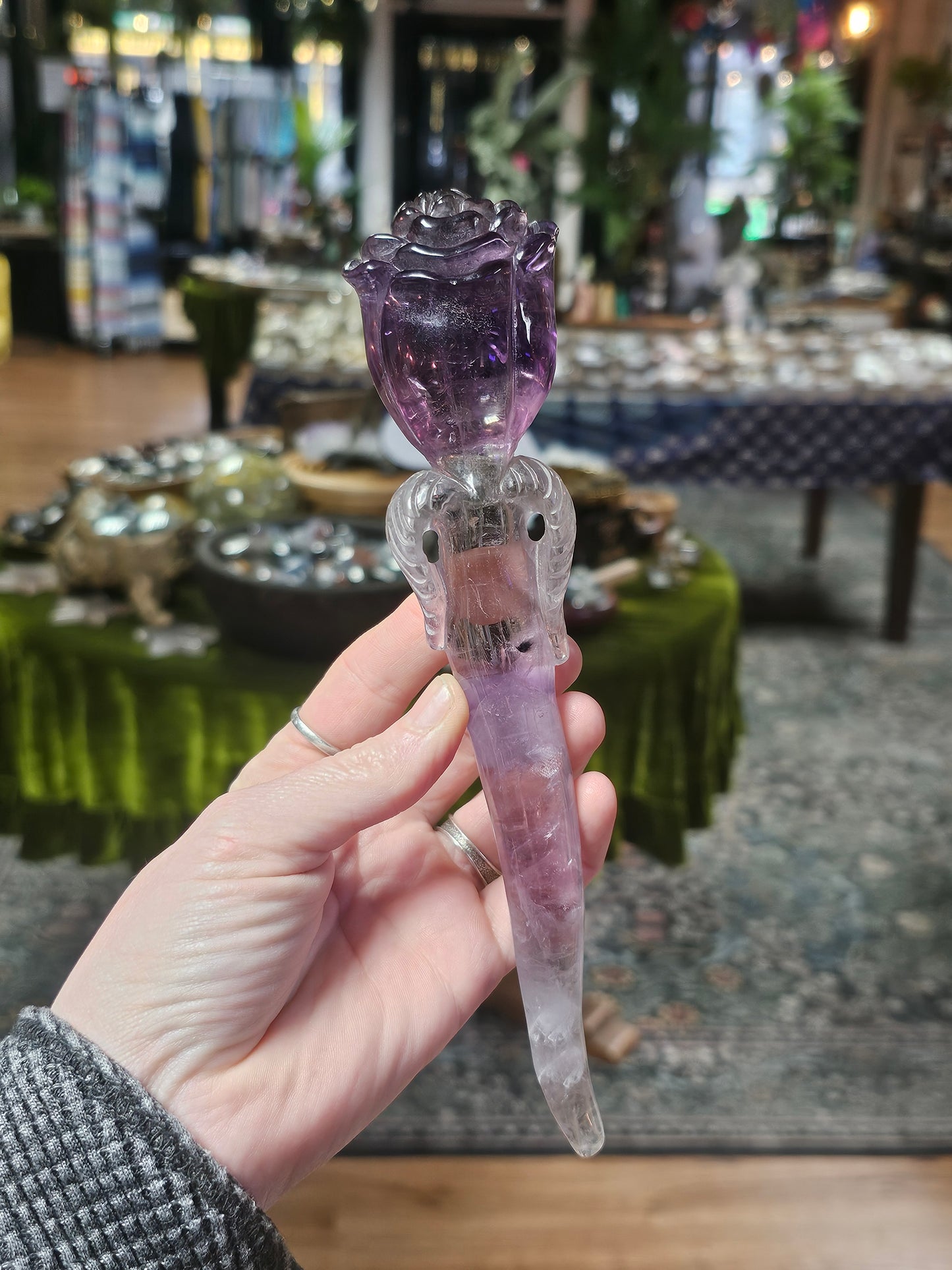Amethyst Rose Carving