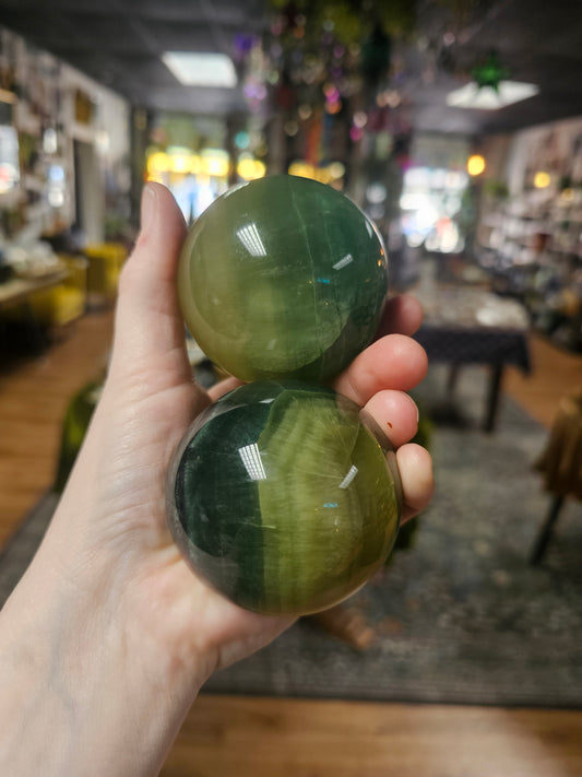 Mango Fluorite Sphere