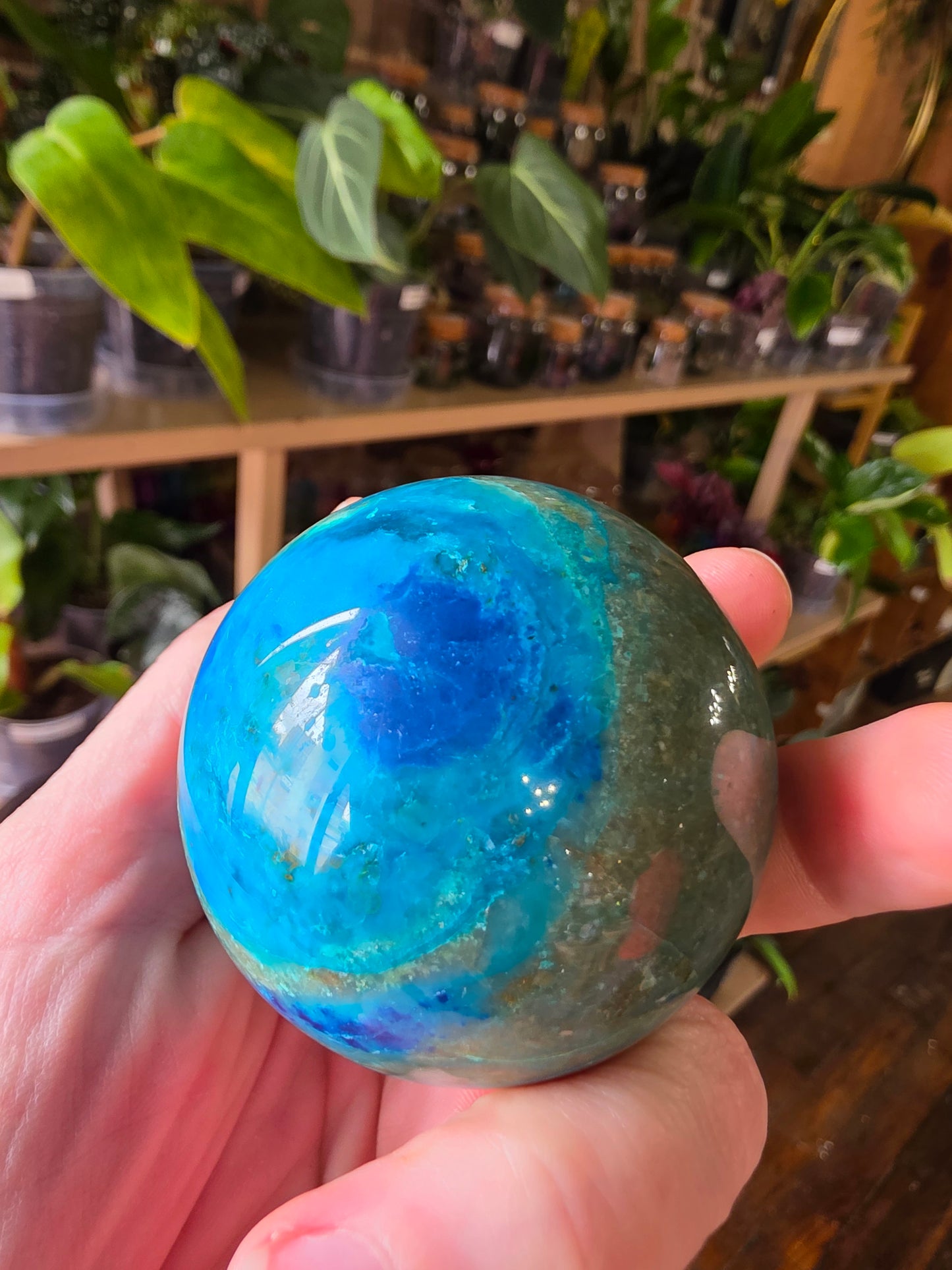 Chrysocolla and Shatuckite Sphere