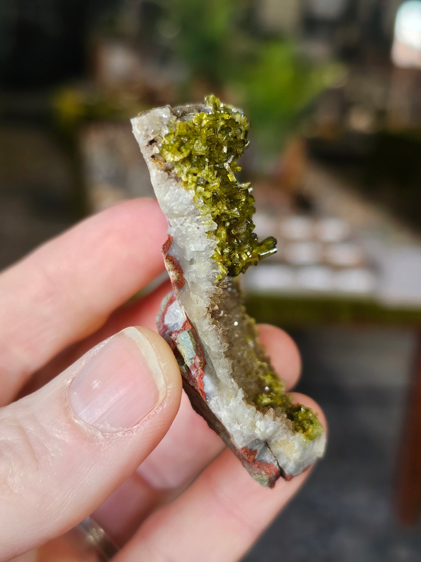 Epidote on Quartz